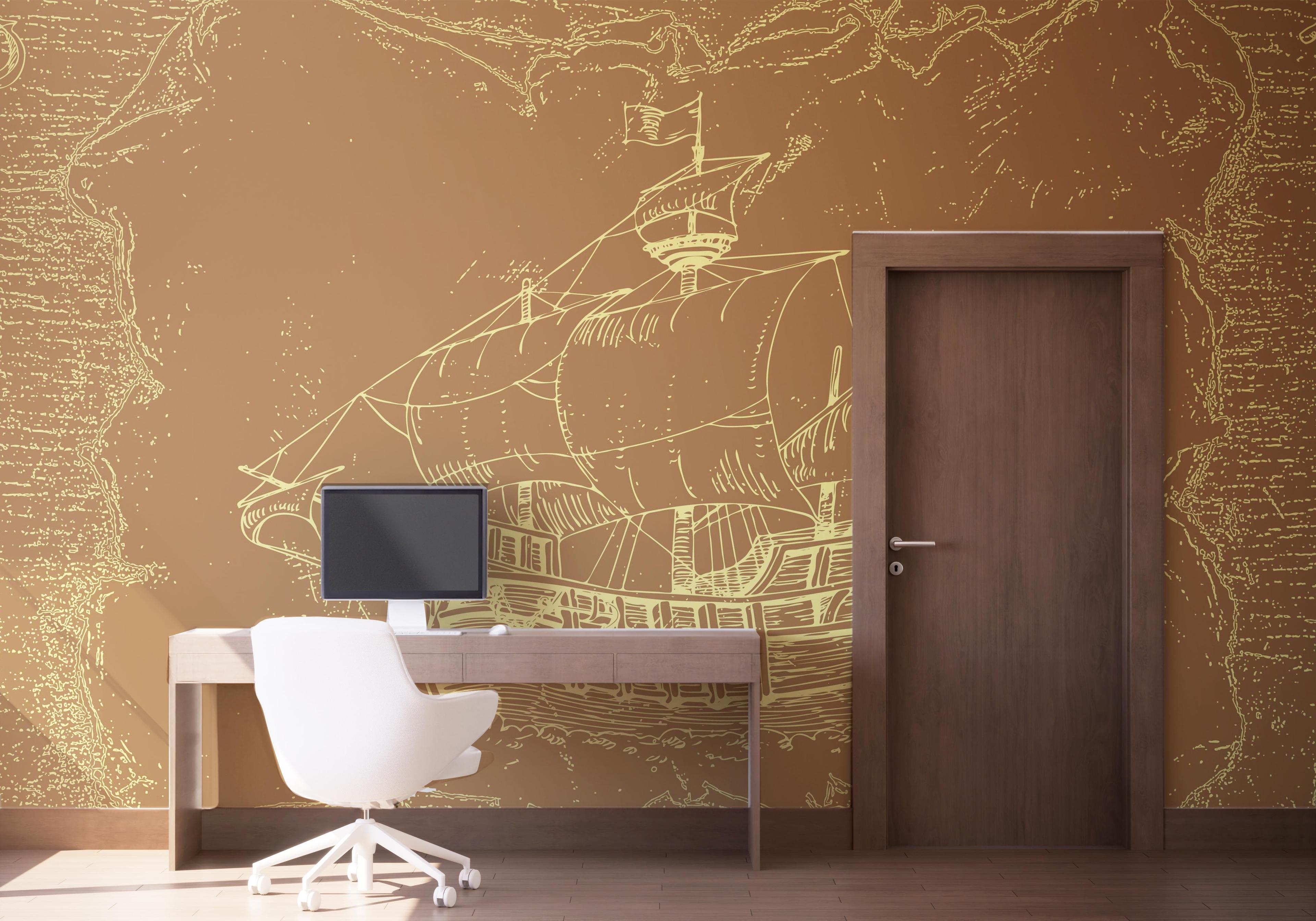 Fototapeta Caravel Map mockup 1