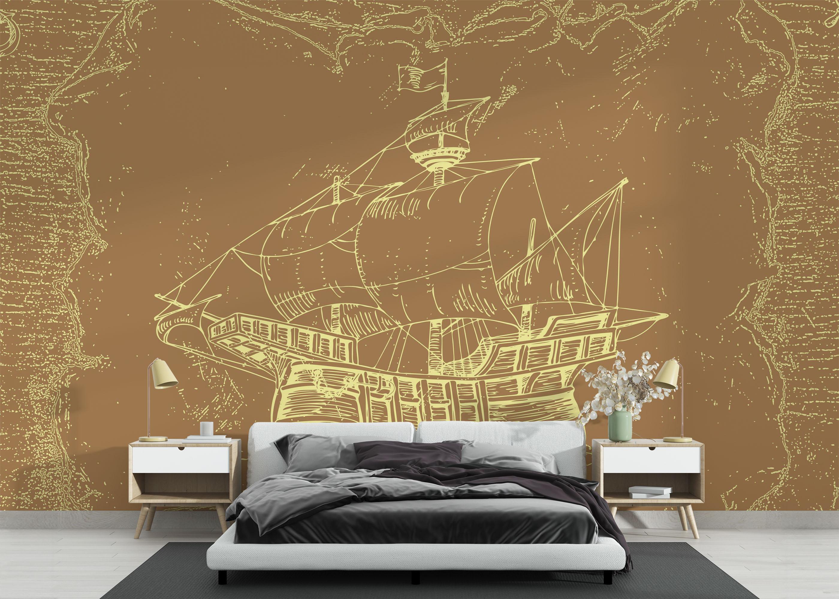 Fototapeta Caravel Map mockup 3