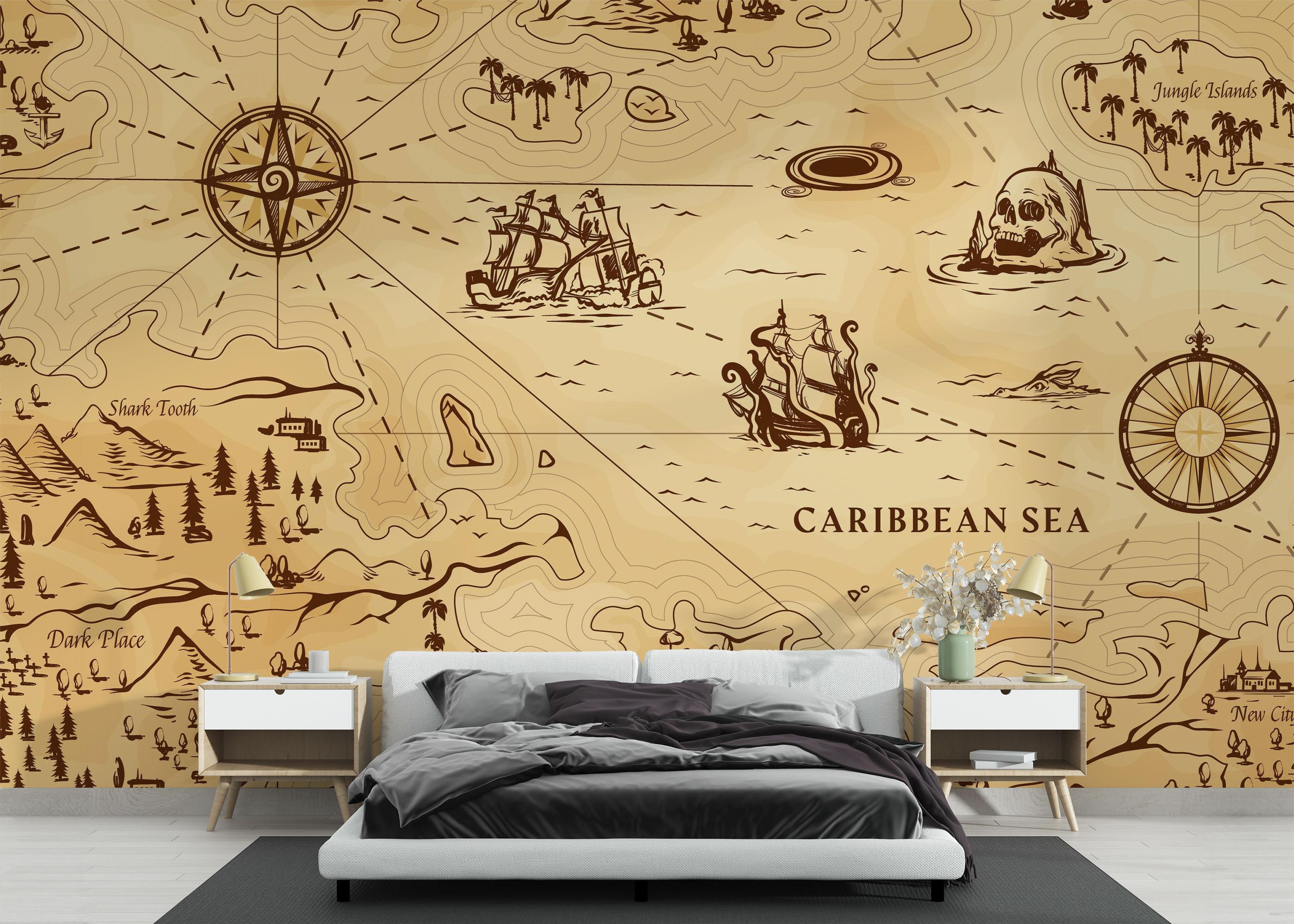 Fototapeta Caribean Sea Map mockup 3