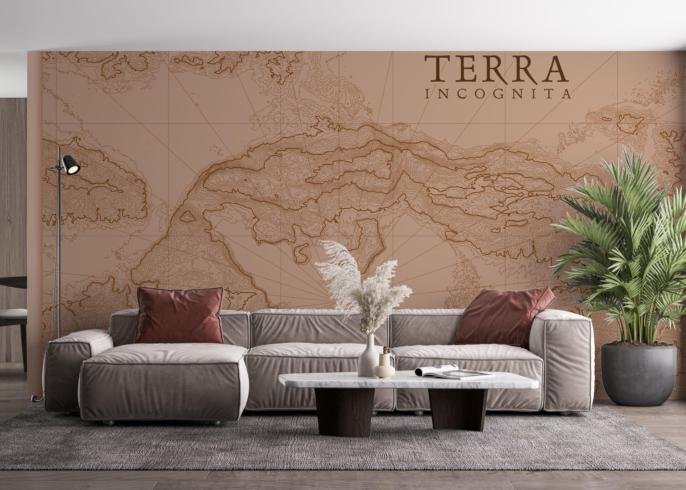 Fototapeta Brown Pink Map mockup 4