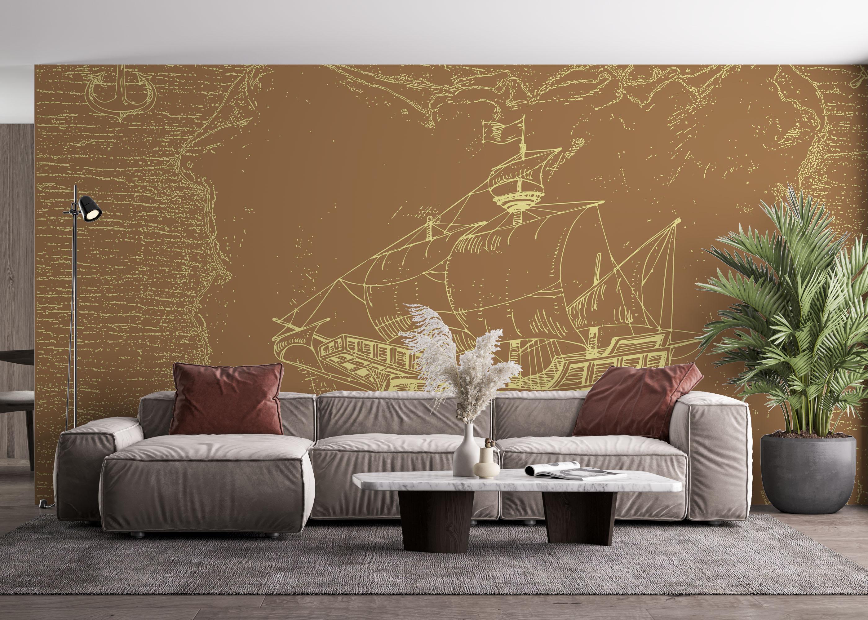 Fototapeta Caravel Map mockup 4