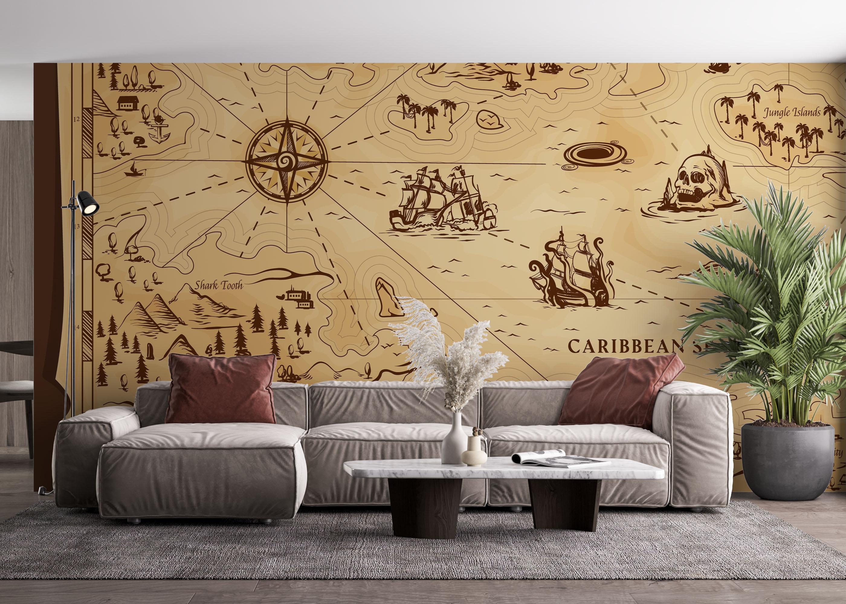 Fototapeta Caribean Sea Map mockup 4