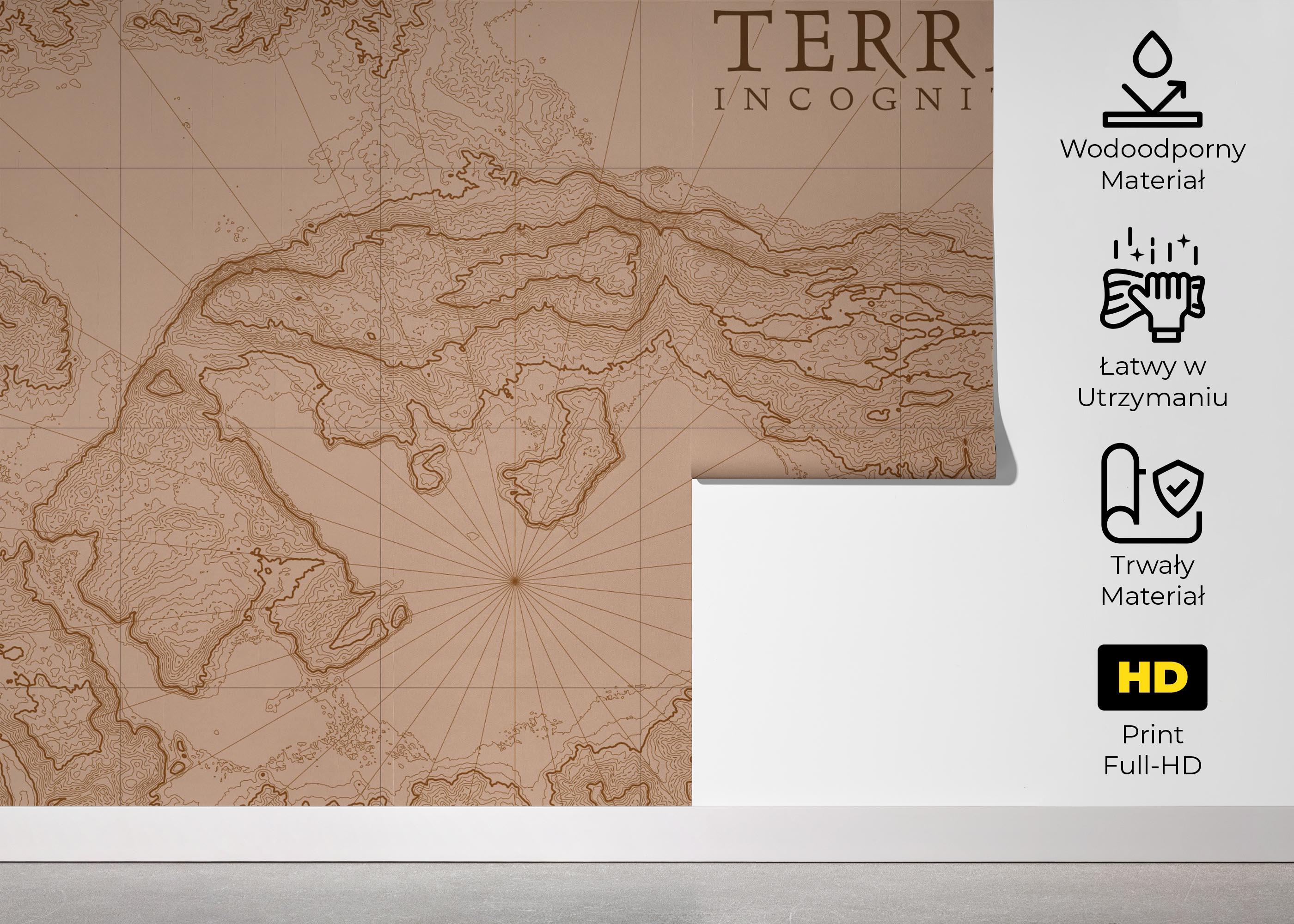 Fototapeta Brown Pink Map mockup 5