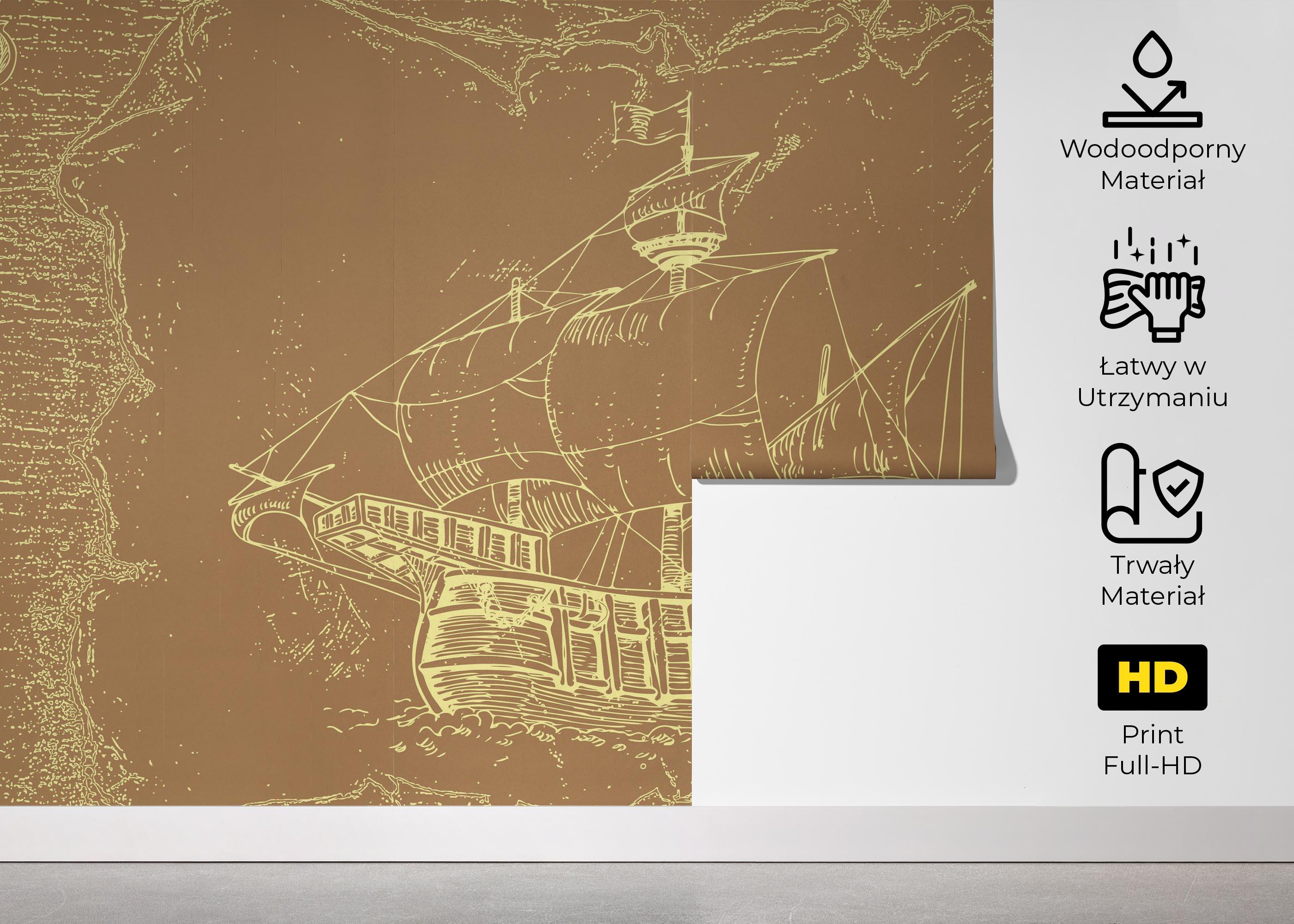 Fototapeta Caravel Map mockup 5