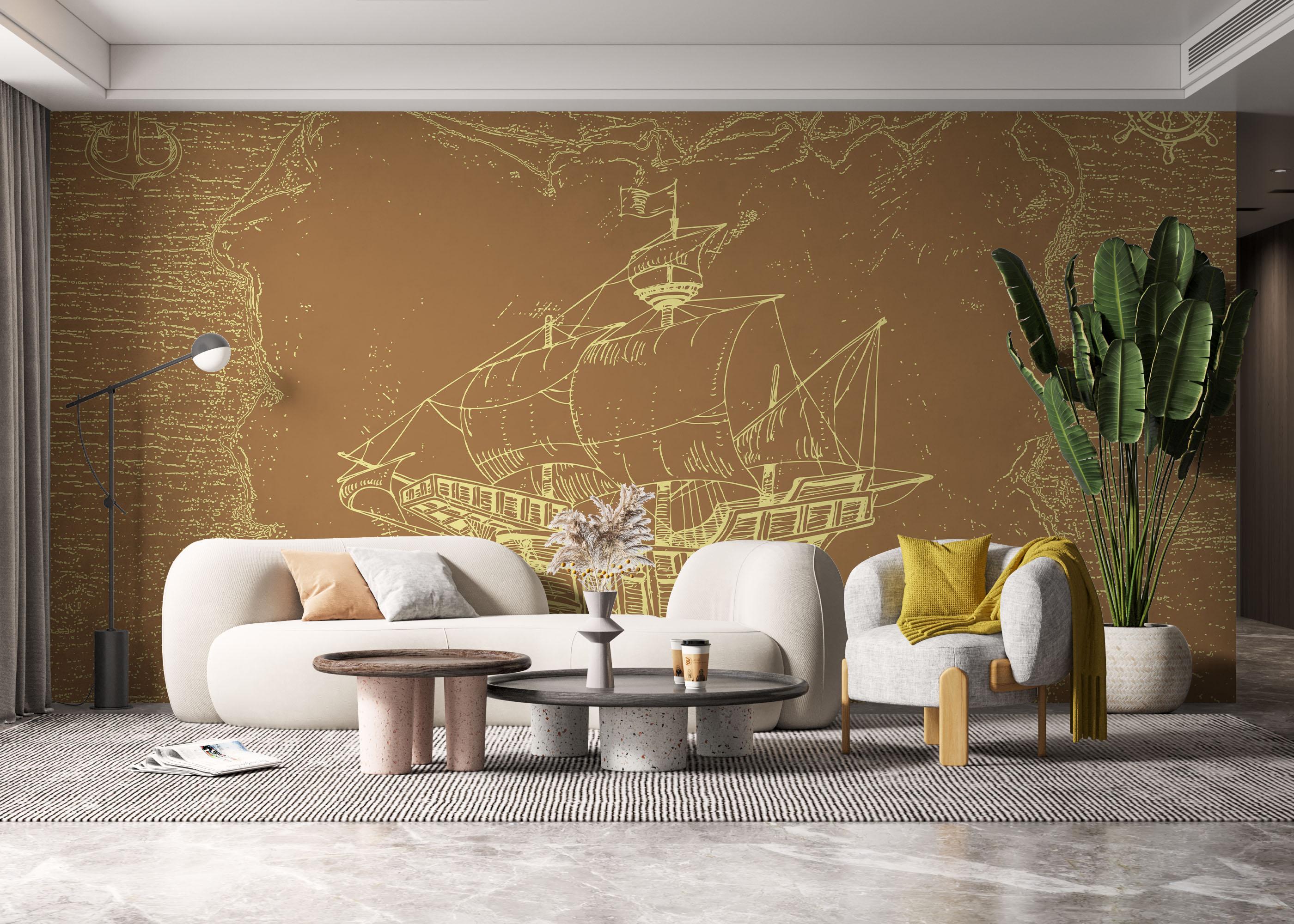 Fototapeta Caravel Map mockup 6