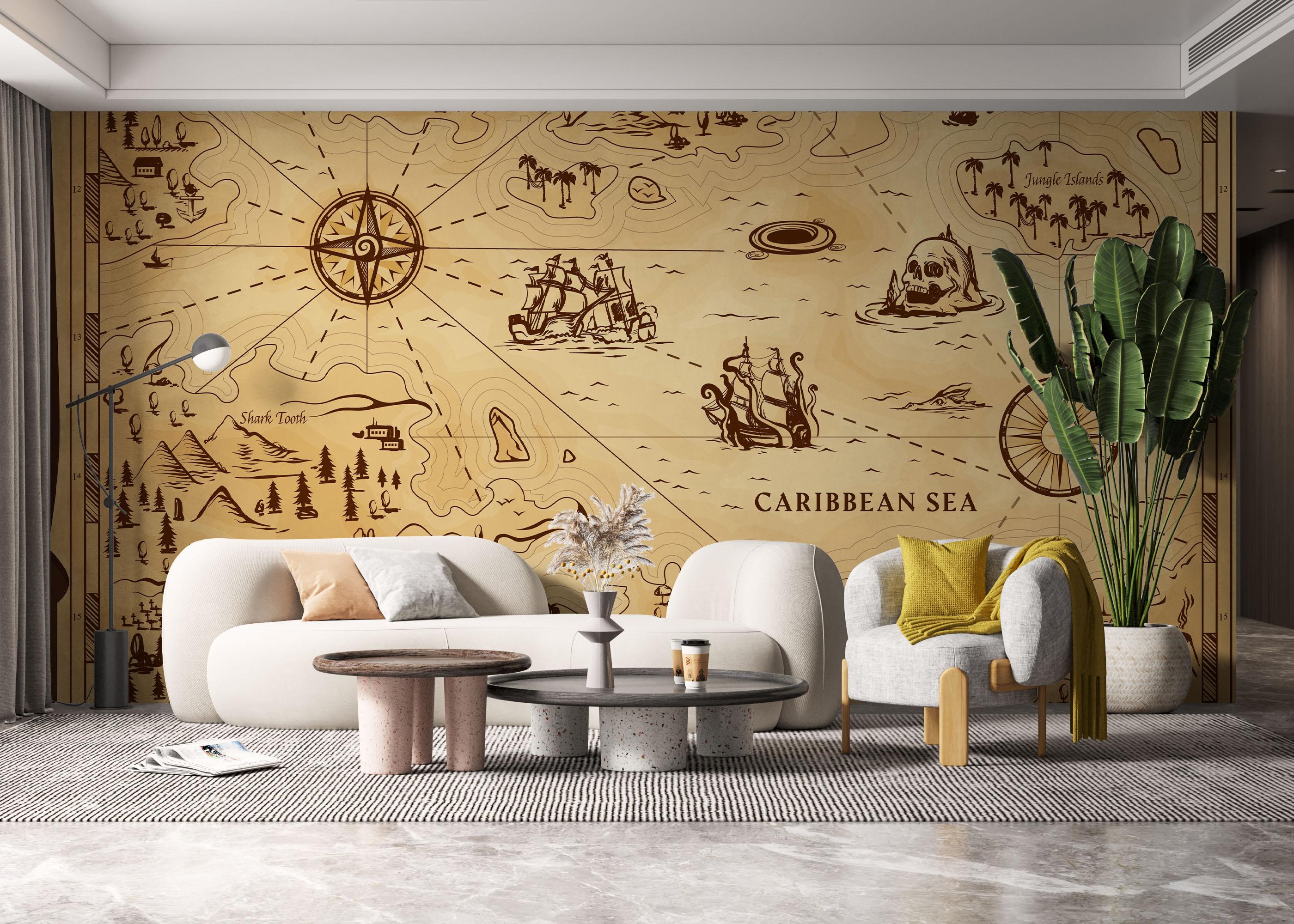 Fototapeta Caribean Sea Map mockup 6