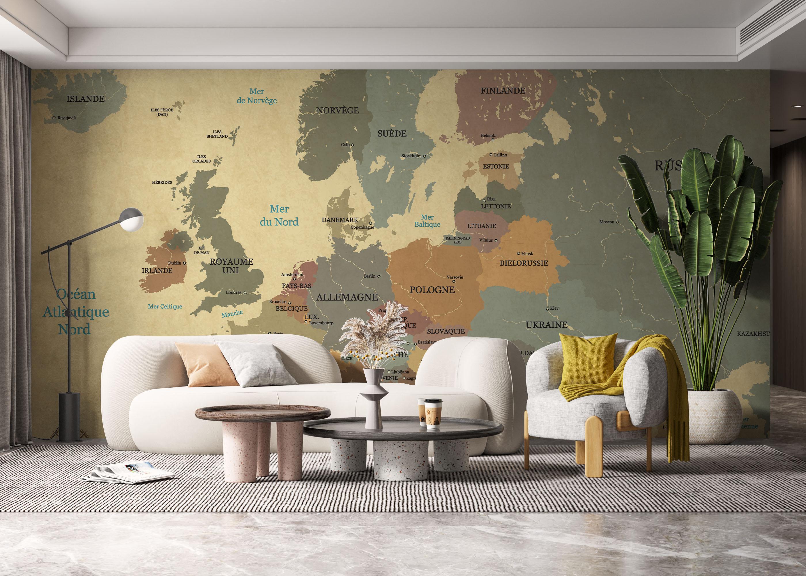 Fototapeta Europe Vintage Map mockup 6