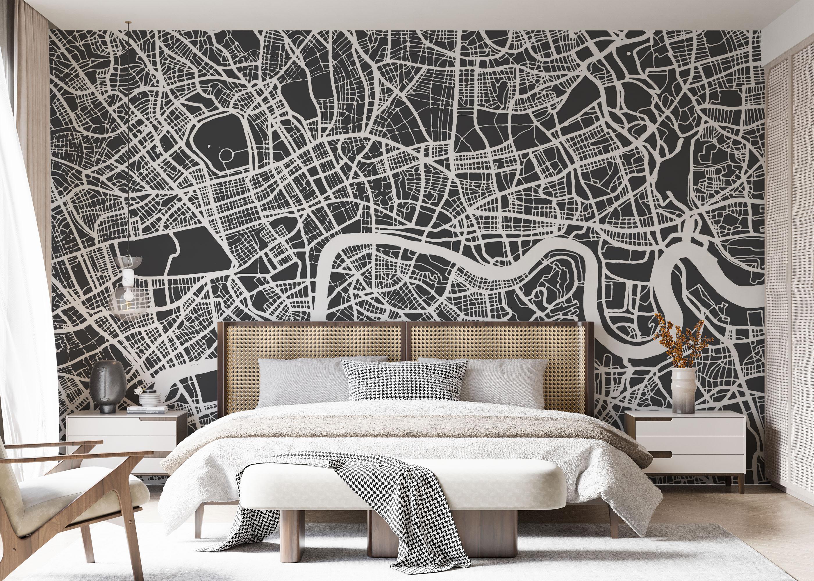 Fototapeta London Grey Map mockup 7