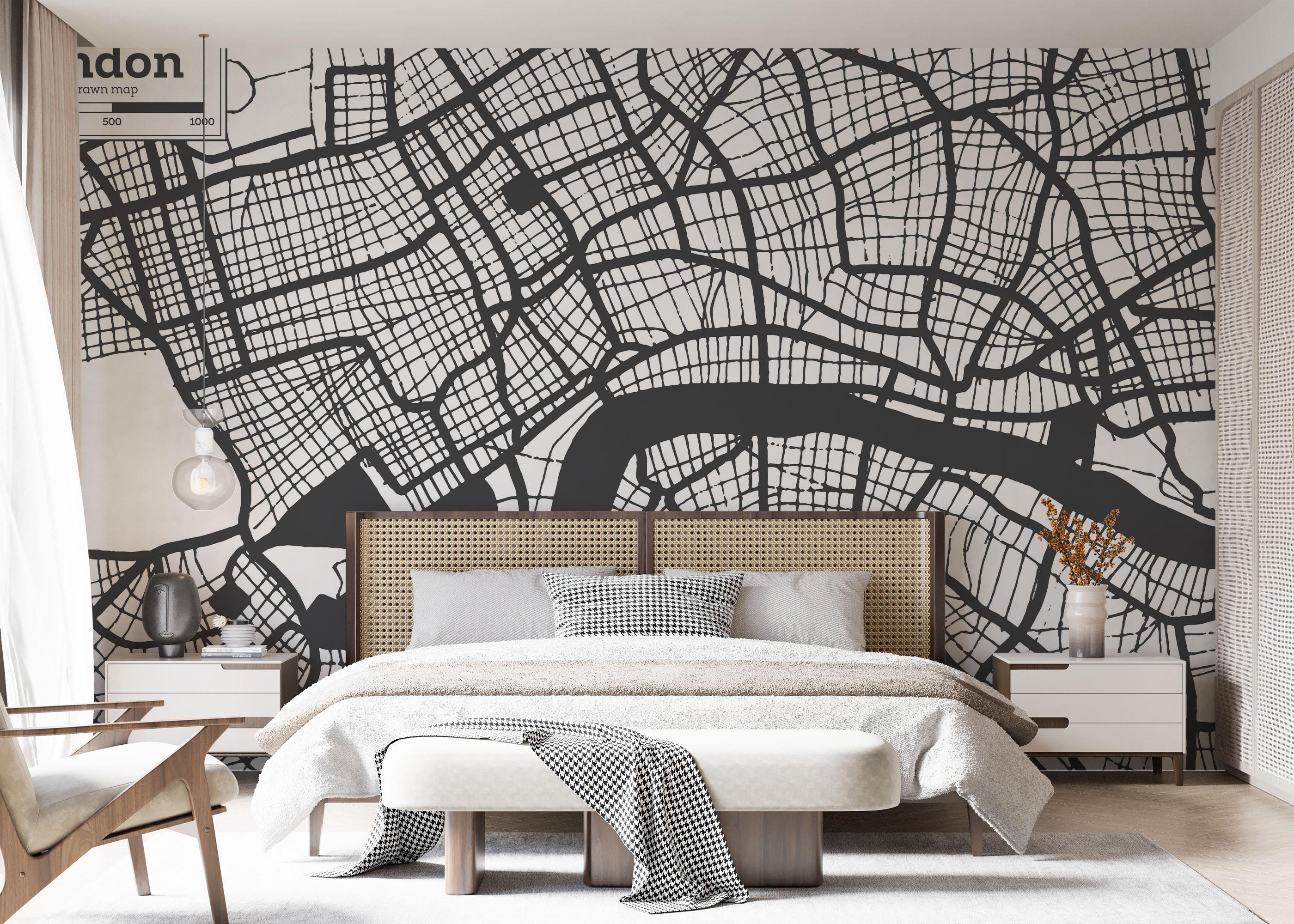 Fototapeta London Line Map mockup 7