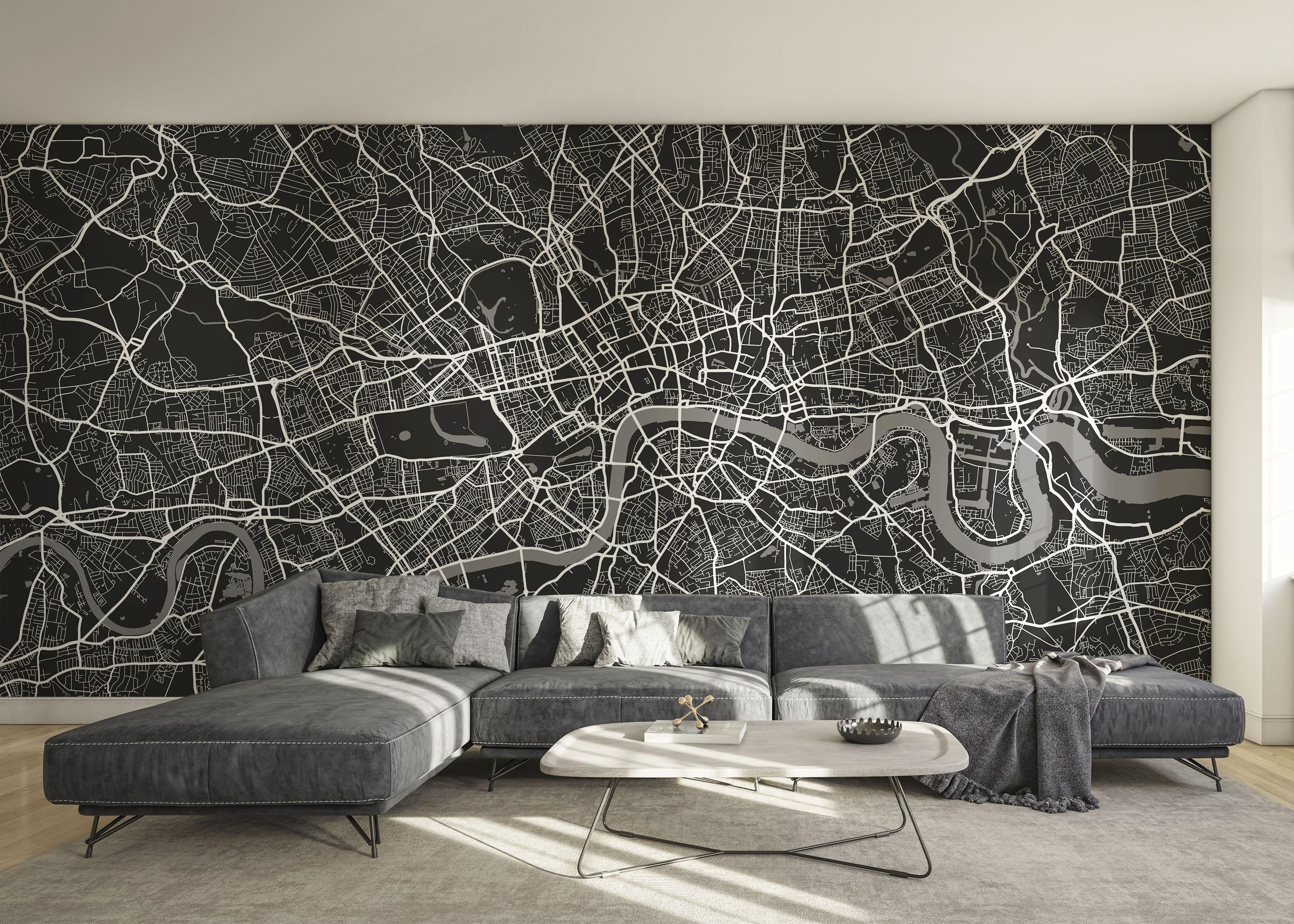 Fototapeta Black White Map mockup 0