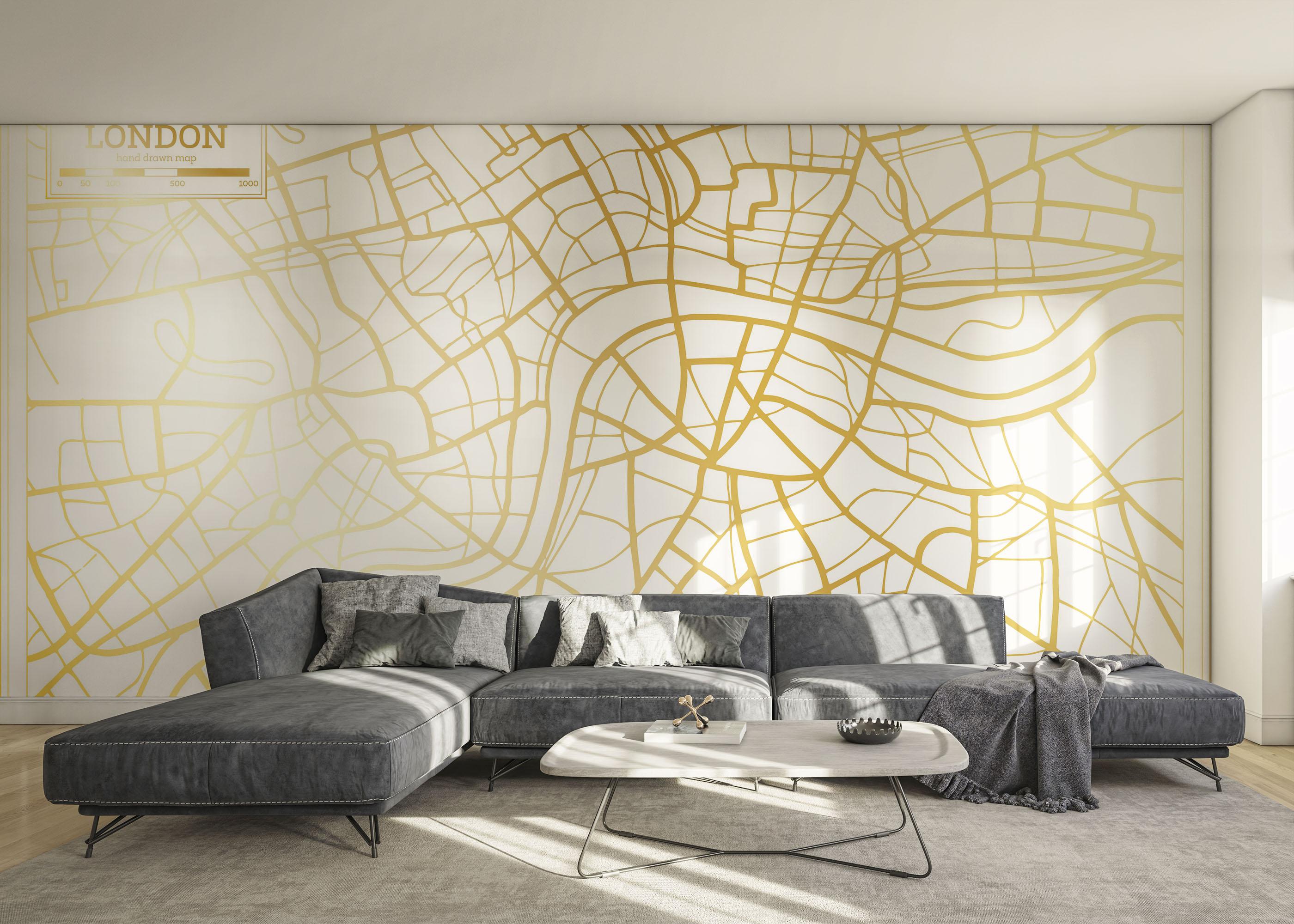 Fototapeta Gold London Map mockup 0