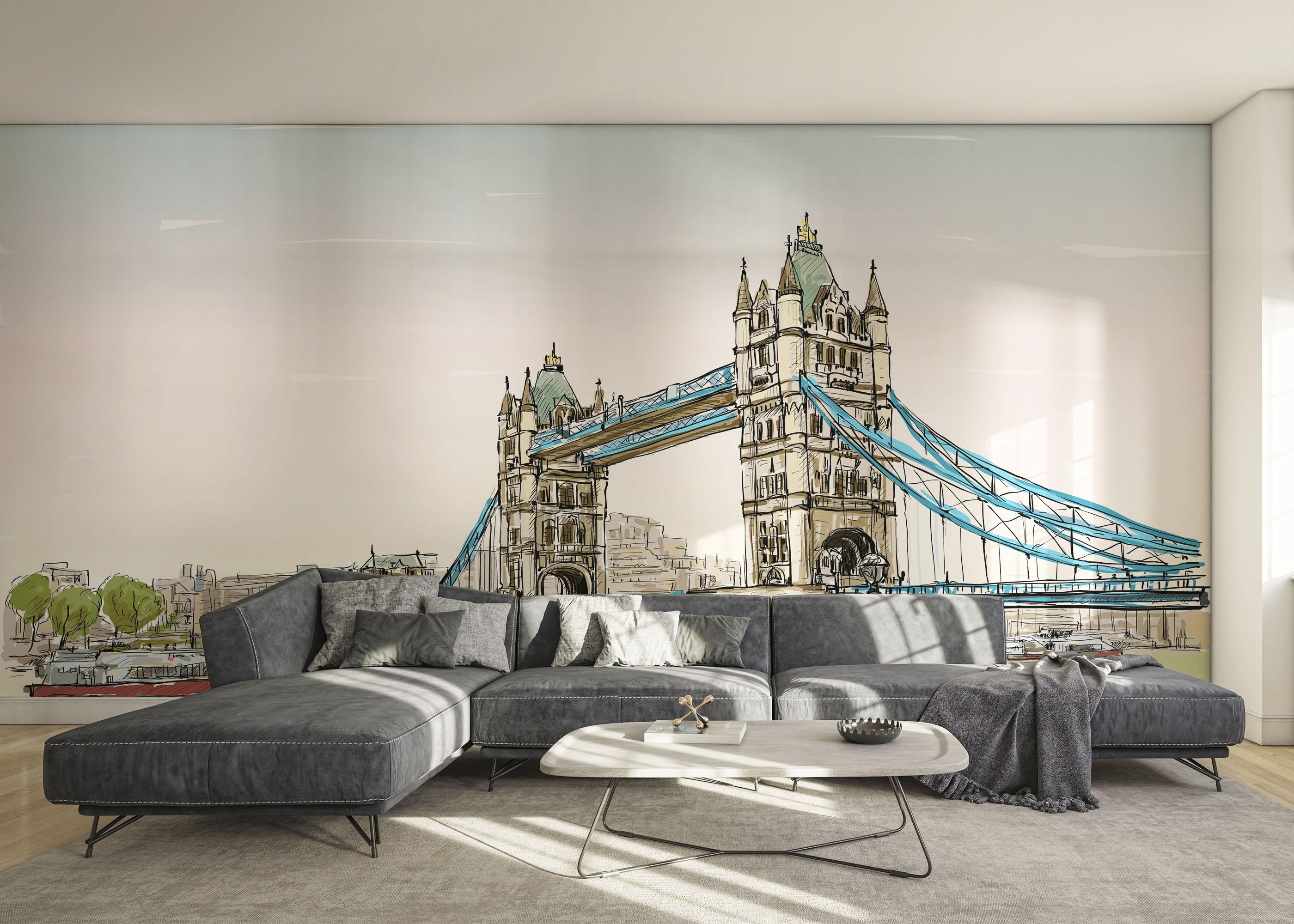 Fototapeta London Bridge Sketch mockup 0