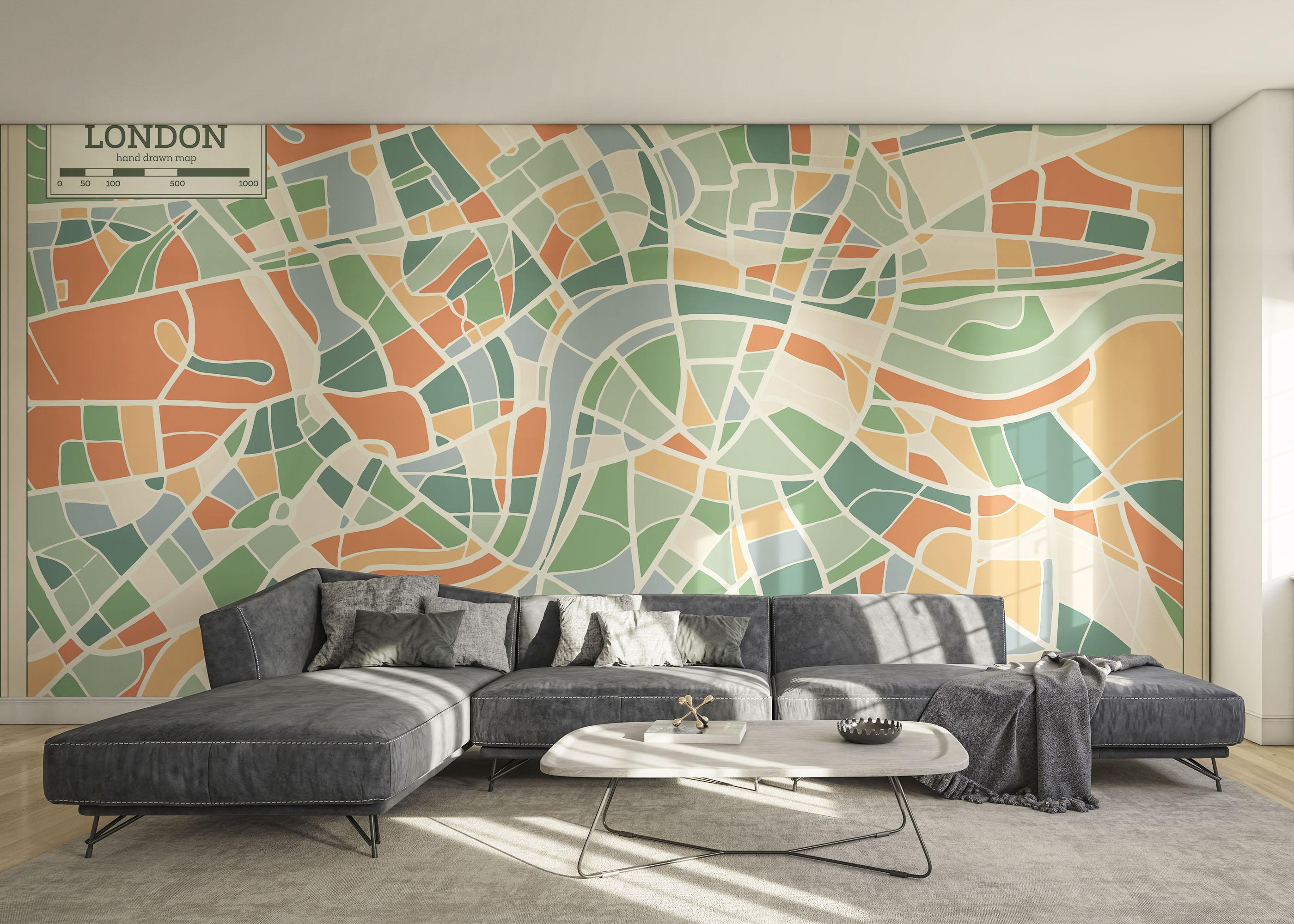 Fototapeta London Colorful Map mockup 0