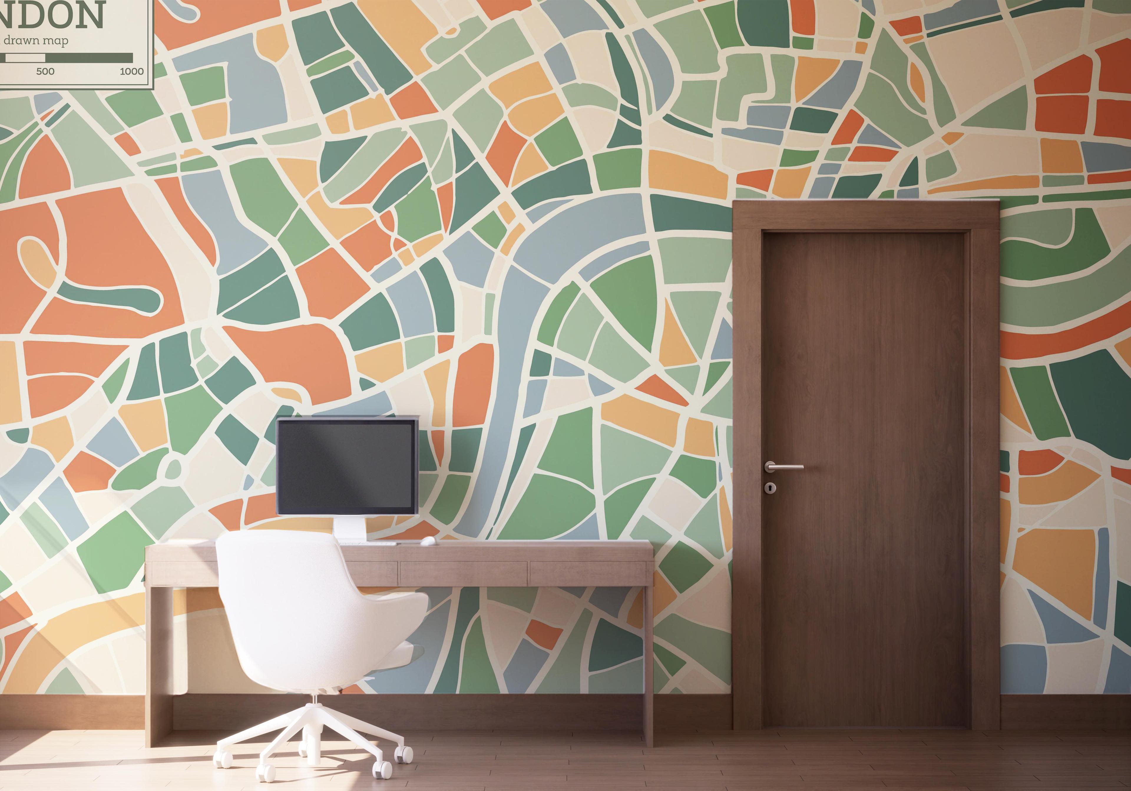 Fototapeta London Colorful Map mockup 1