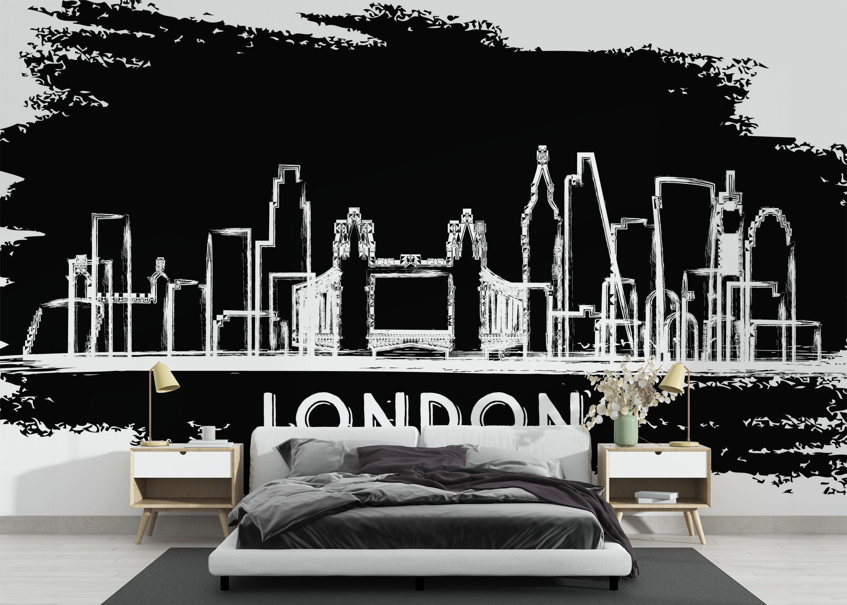 Fototapeta Blue Paint London mockup 3