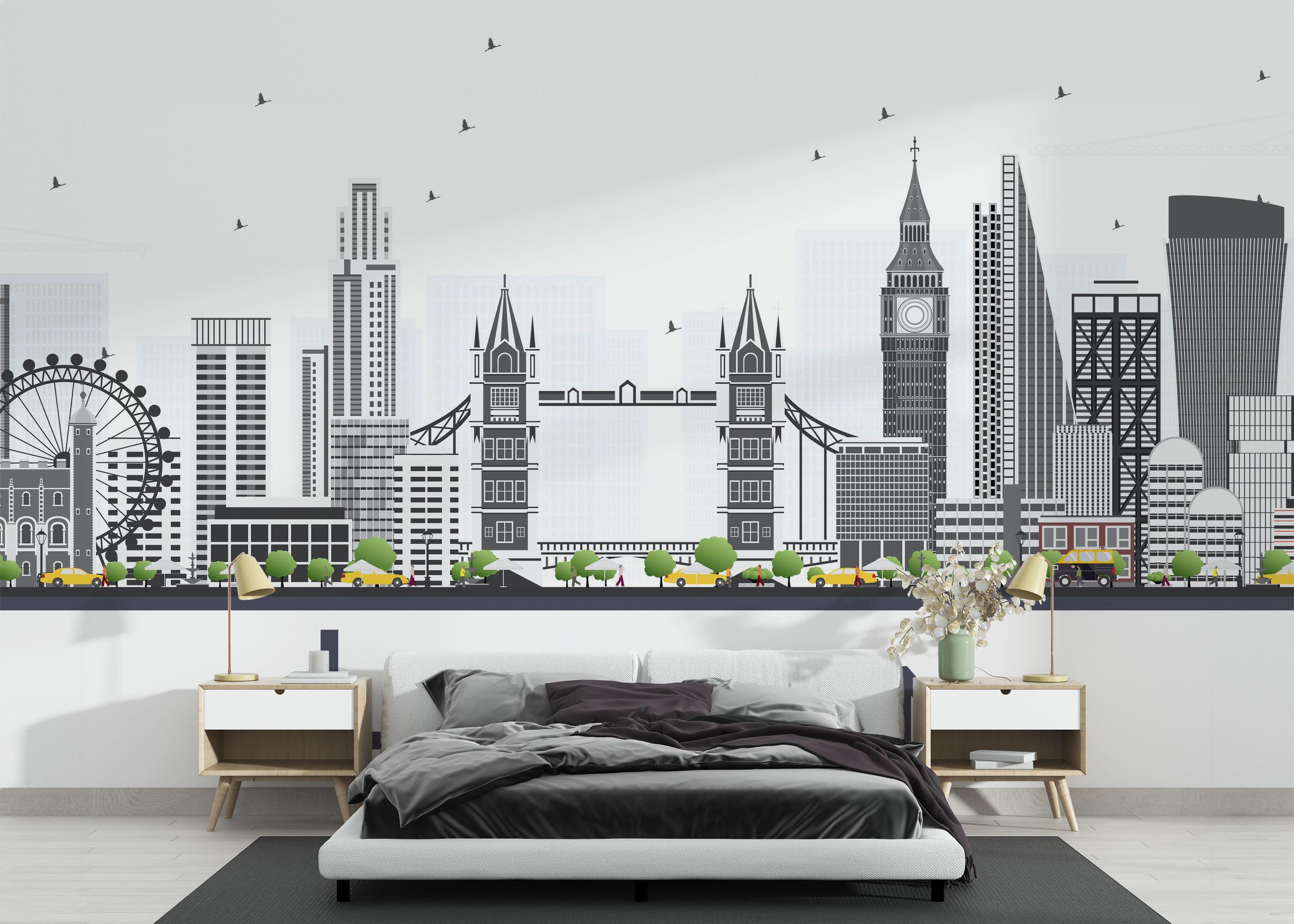 Fototapeta Grey Building London mockup 3