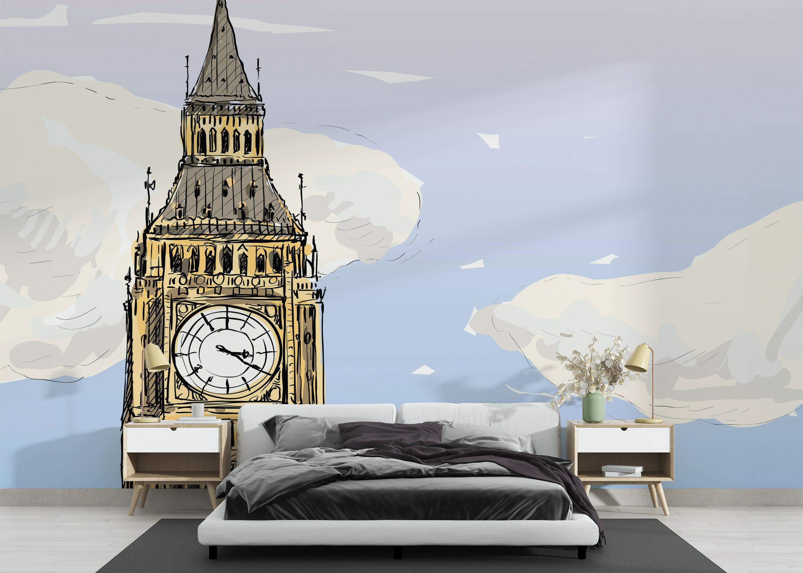 Fototapeta London Clock Sketch mockup 3