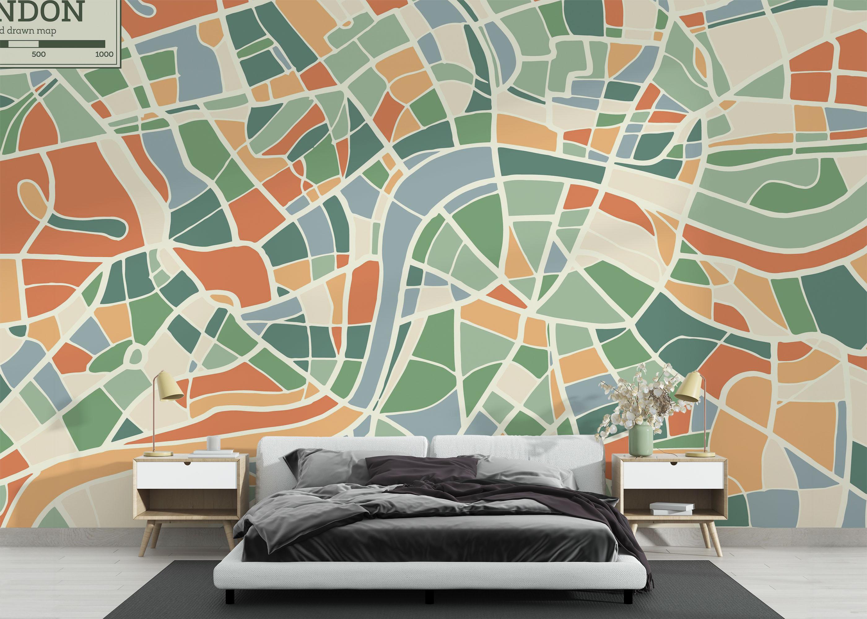 Fototapeta London Colorful Map mockup 3