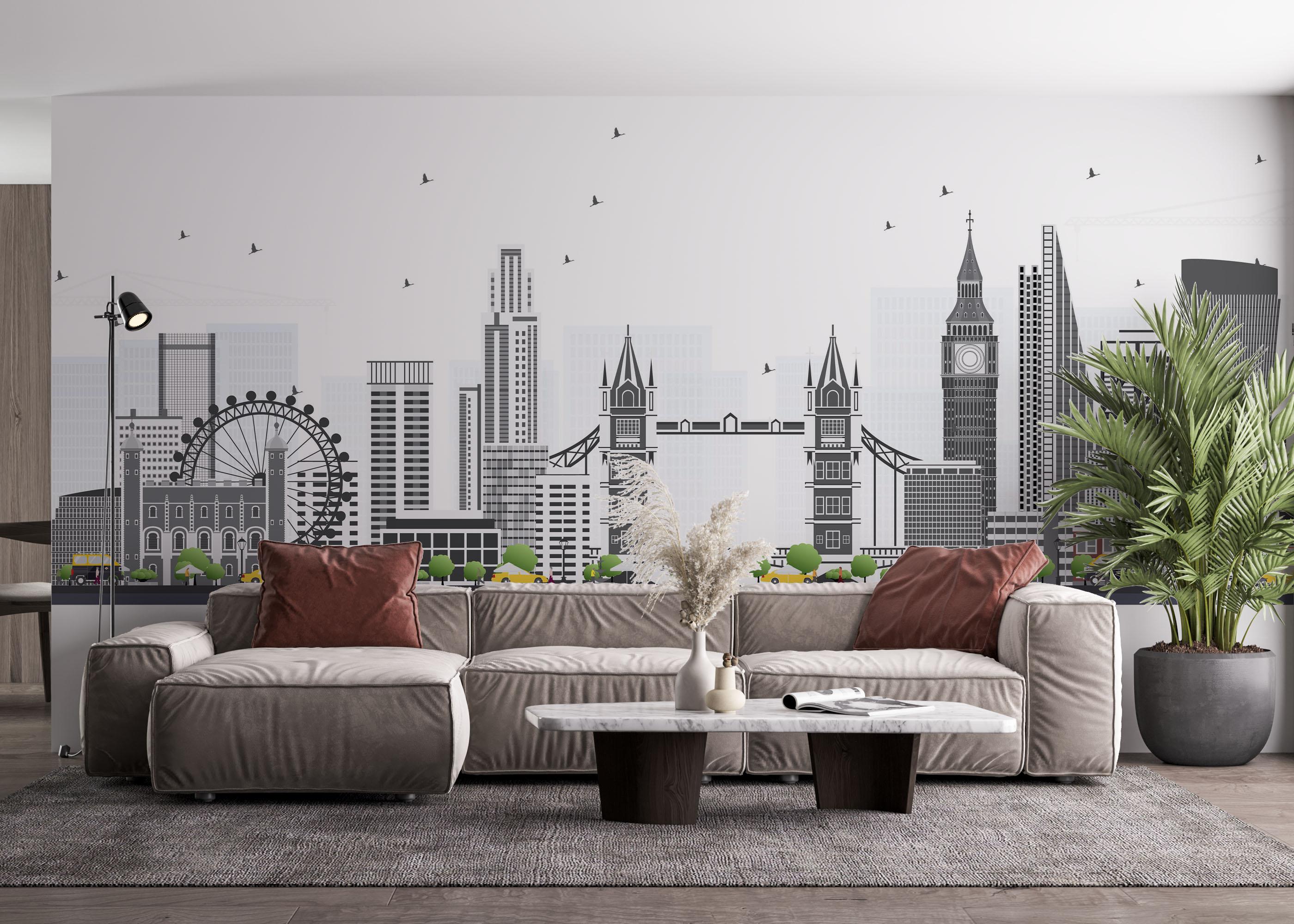Fototapeta Grey Building London mockup 4