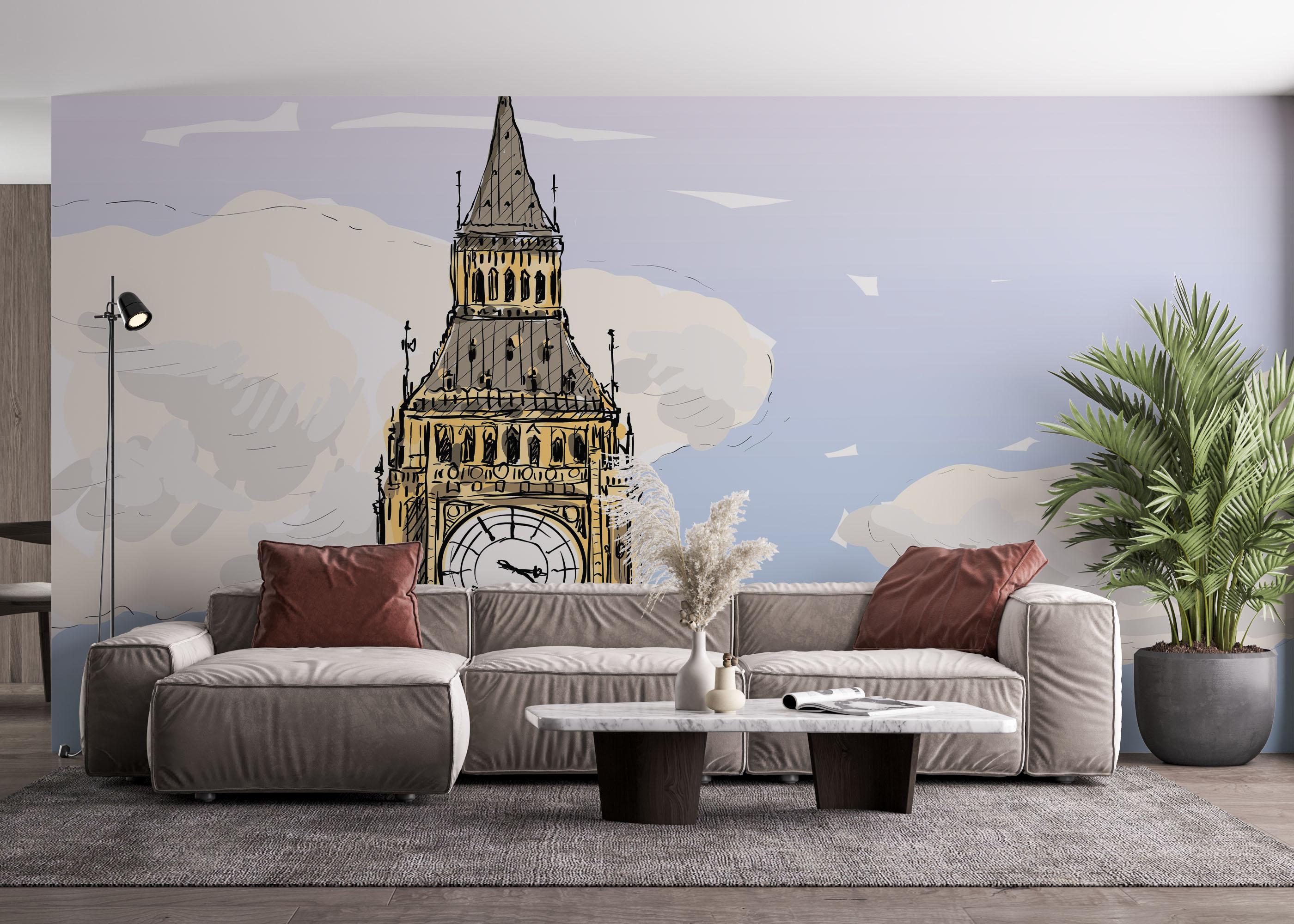 Fototapeta London Clock Sketch mockup 4