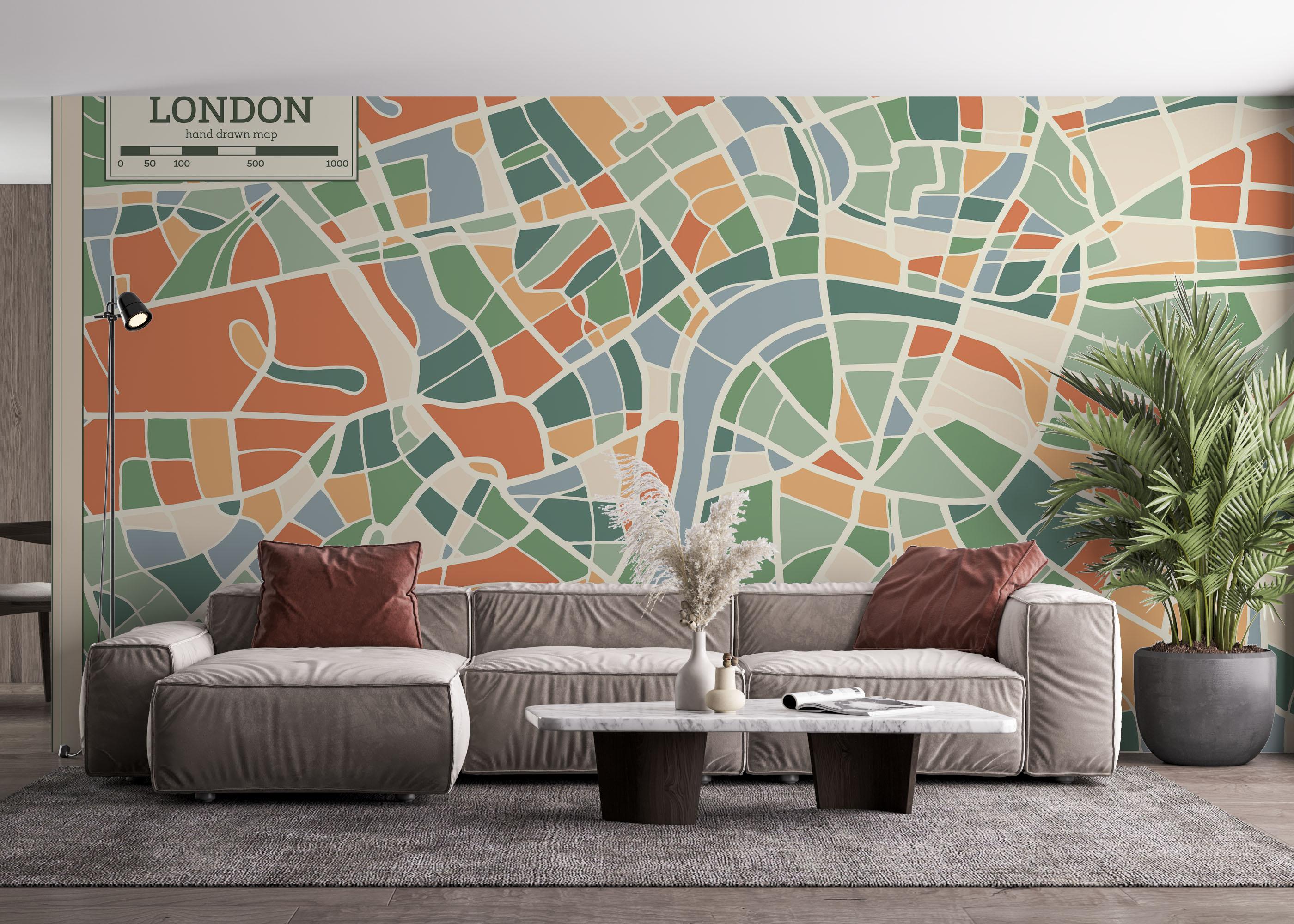 Fototapeta London Colorful Map mockup 4
