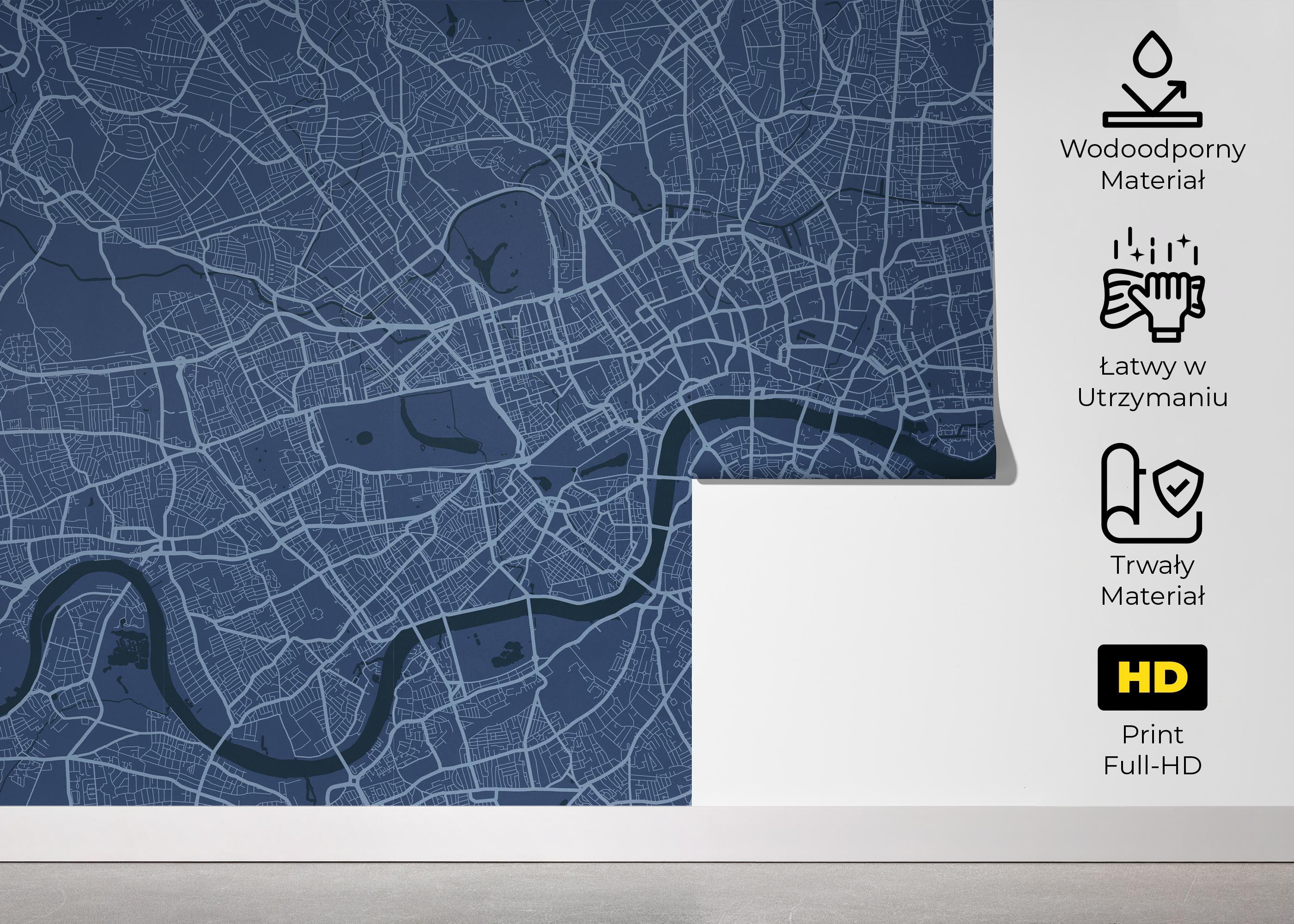 Fototapeta Blue London Map mockup 5