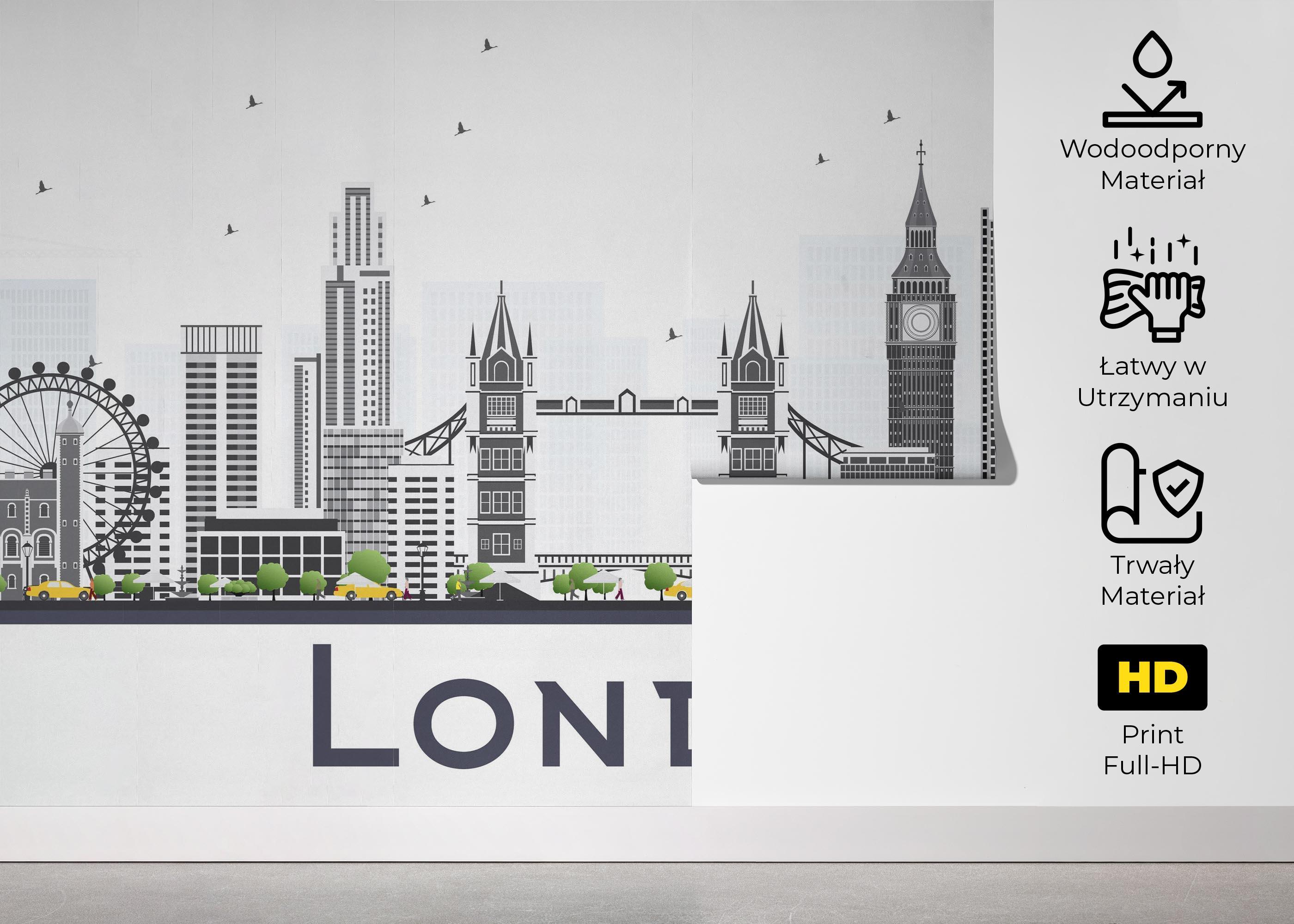 Fototapeta Grey Building London mockup 5