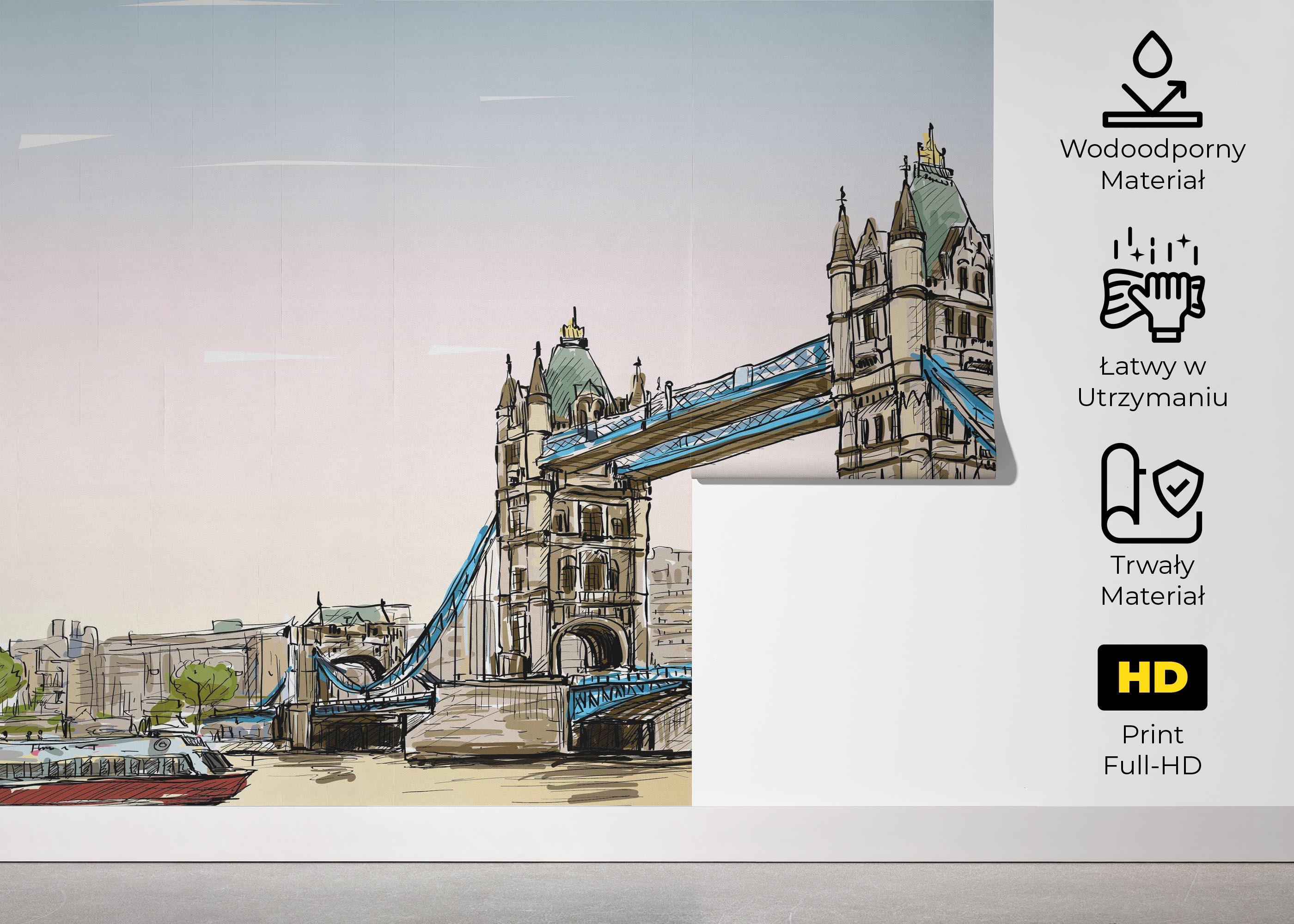 Fototapeta London Bridge Sketch mockup 5