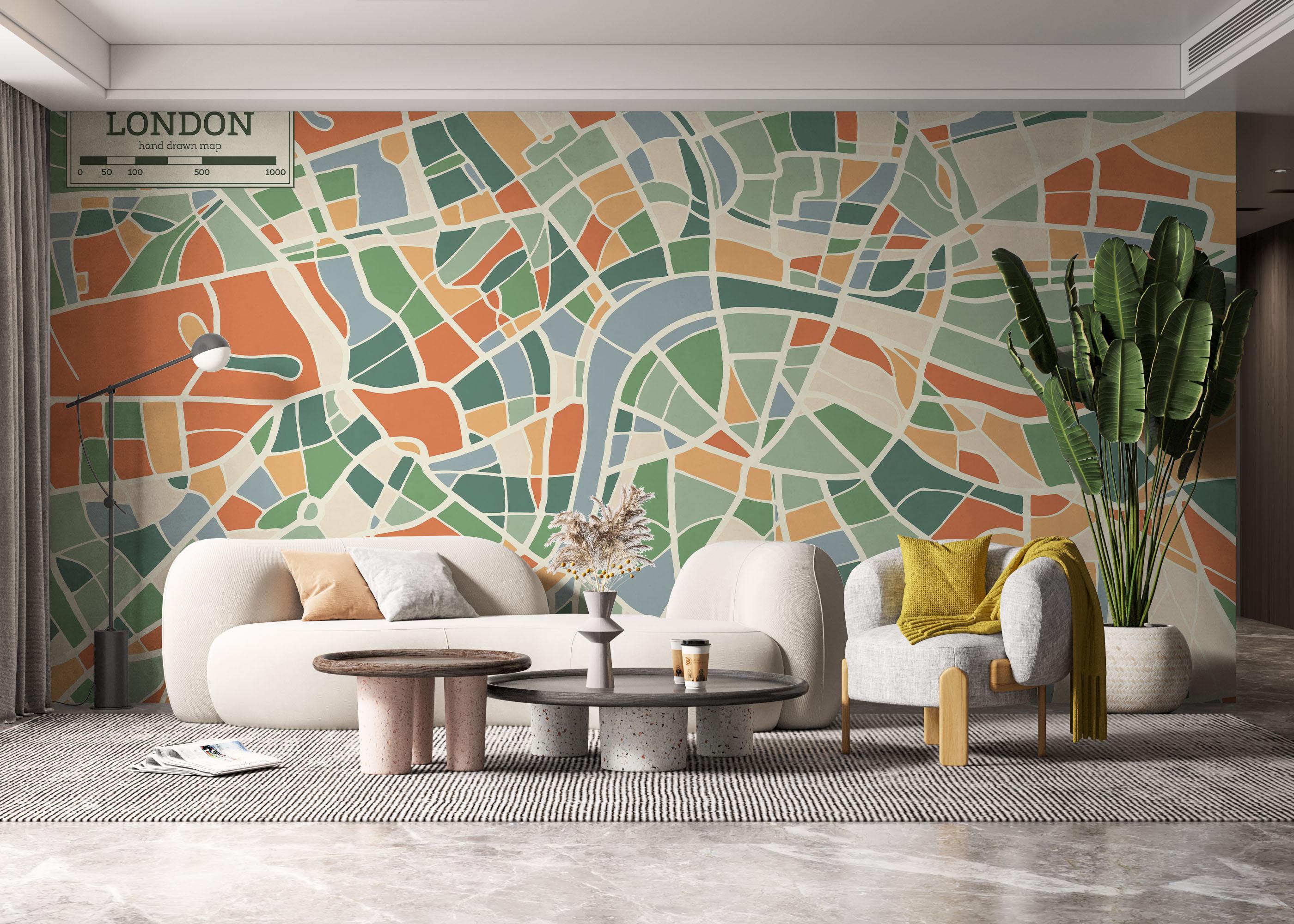 Fototapeta London Colorful Map mockup 6