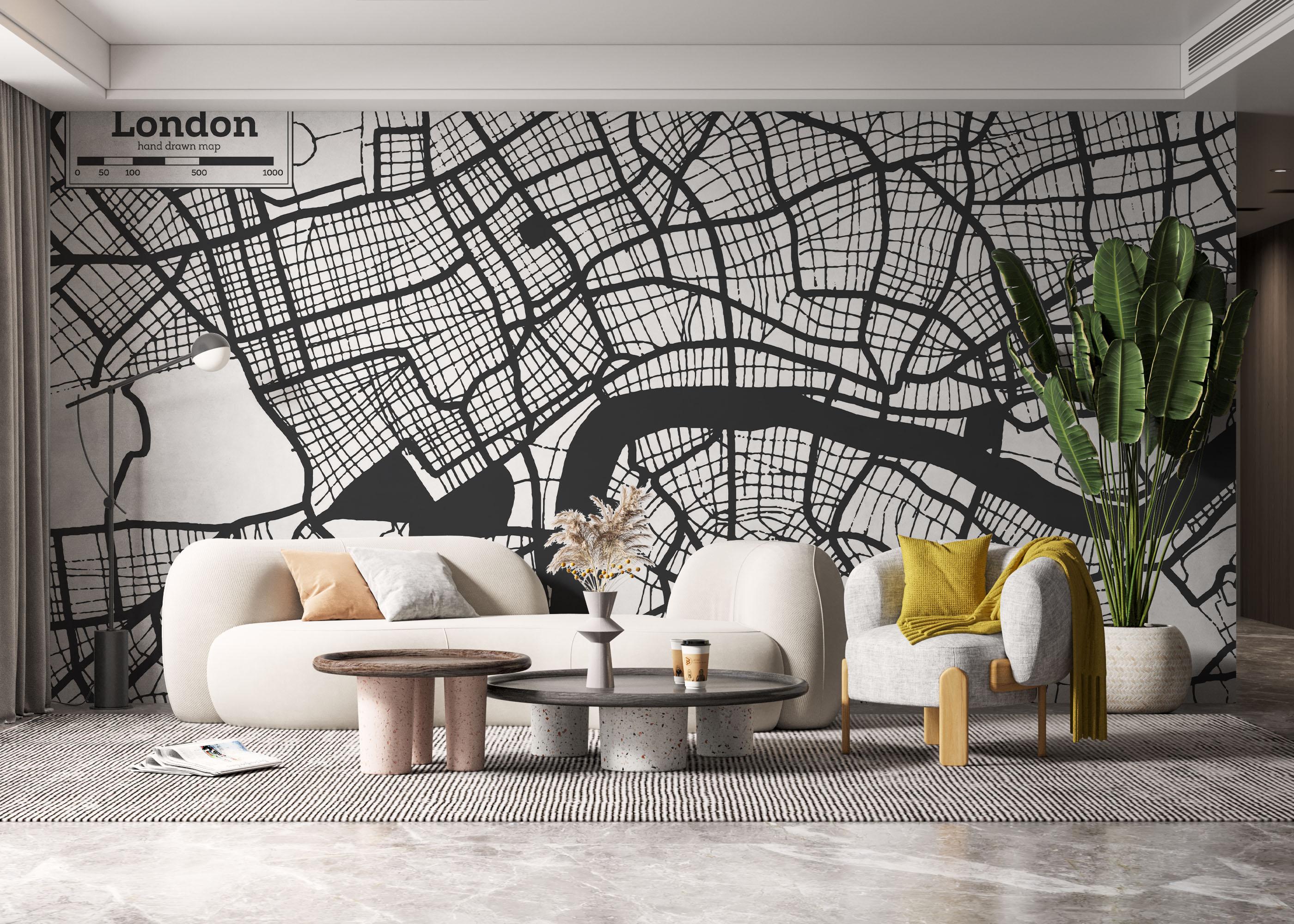 Fototapeta London Line Map mockup 6