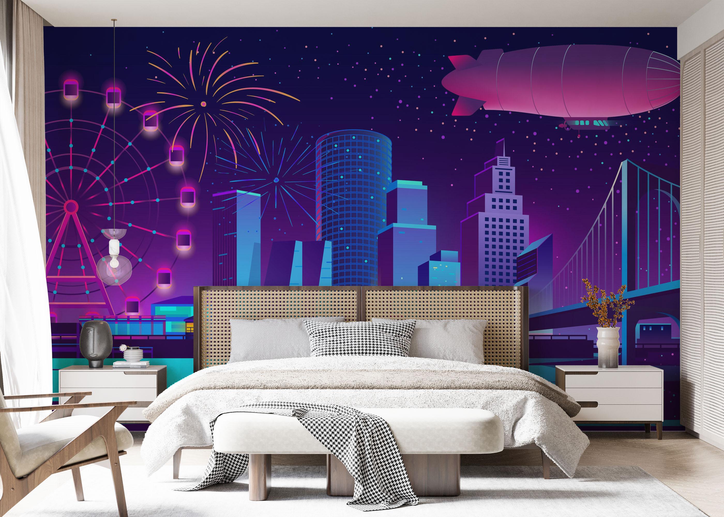 Fototapeta Blue Purple Nyc mockup 7