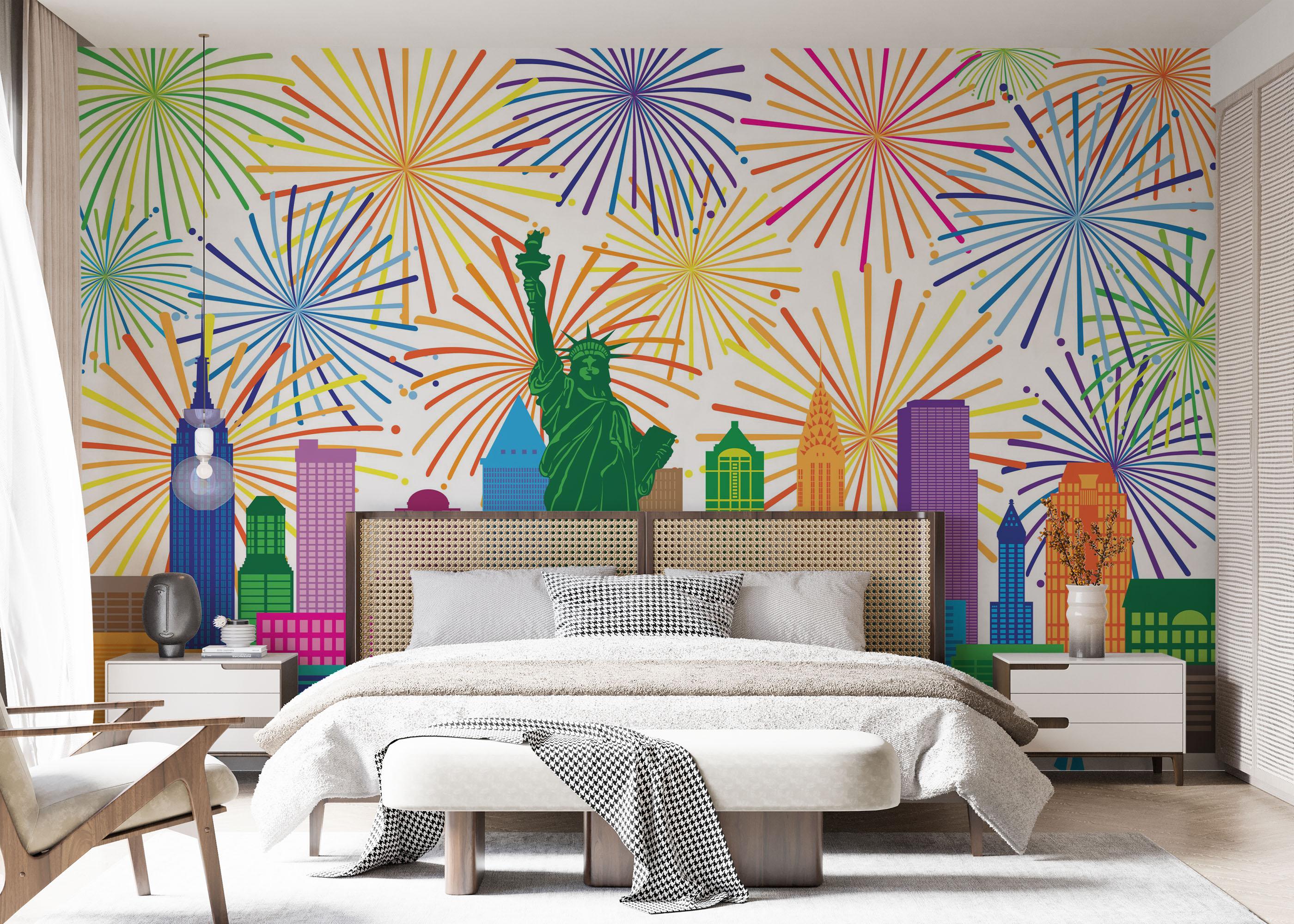 Fototapeta Fireworks New York mockup 7