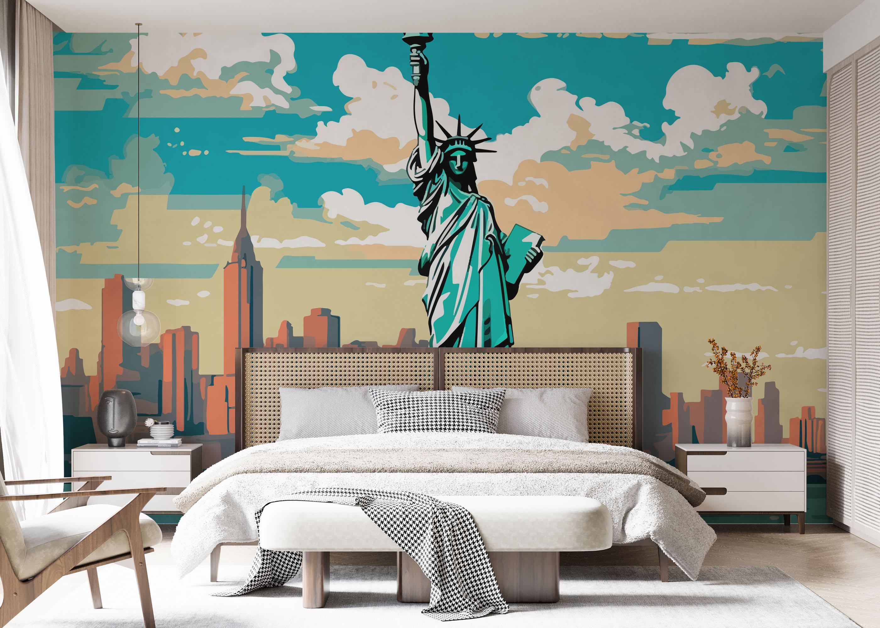 Fototapeta Liberty Statue Cartoon mockup 7