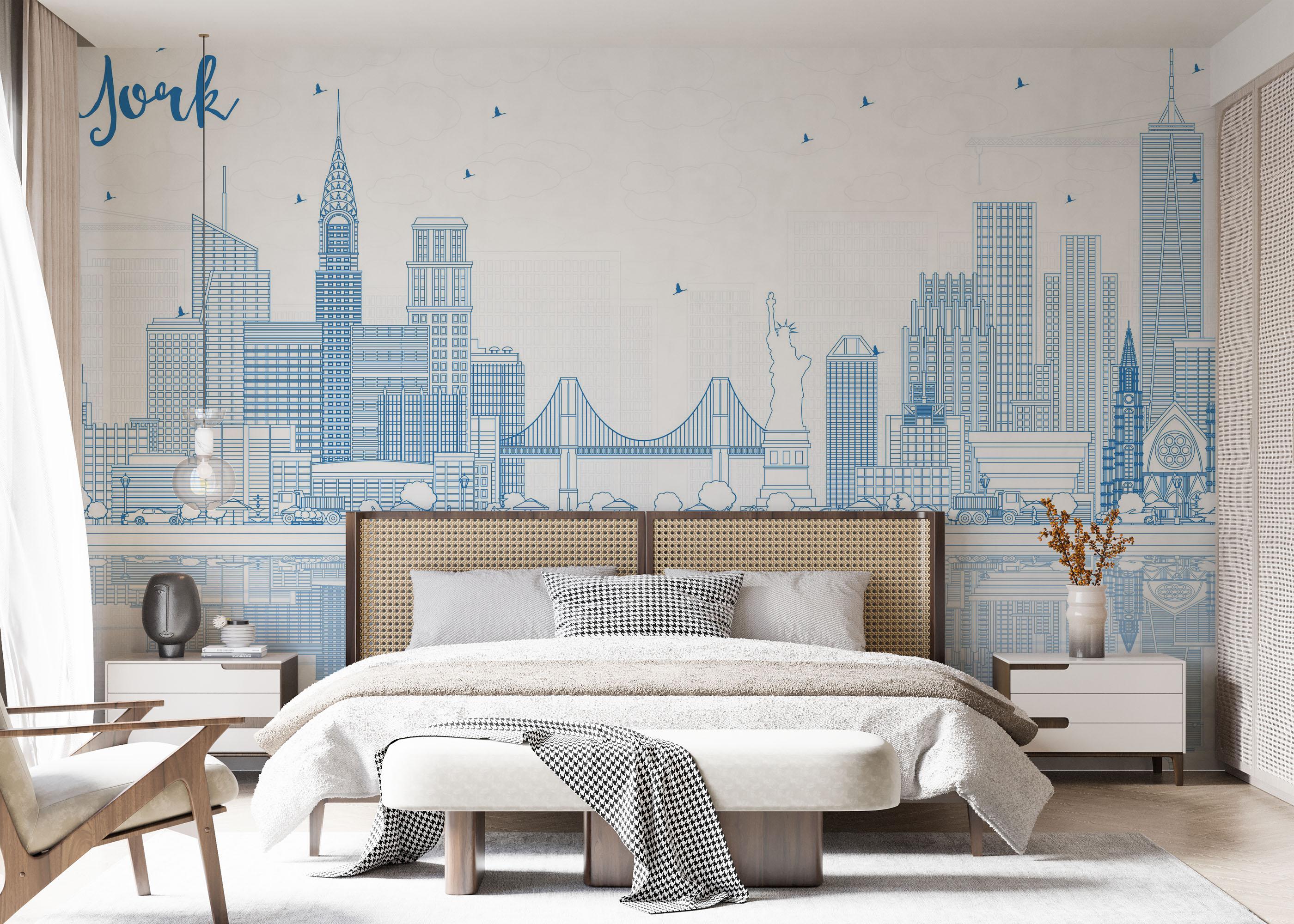 Fototapeta New York Blue Line mockup 7