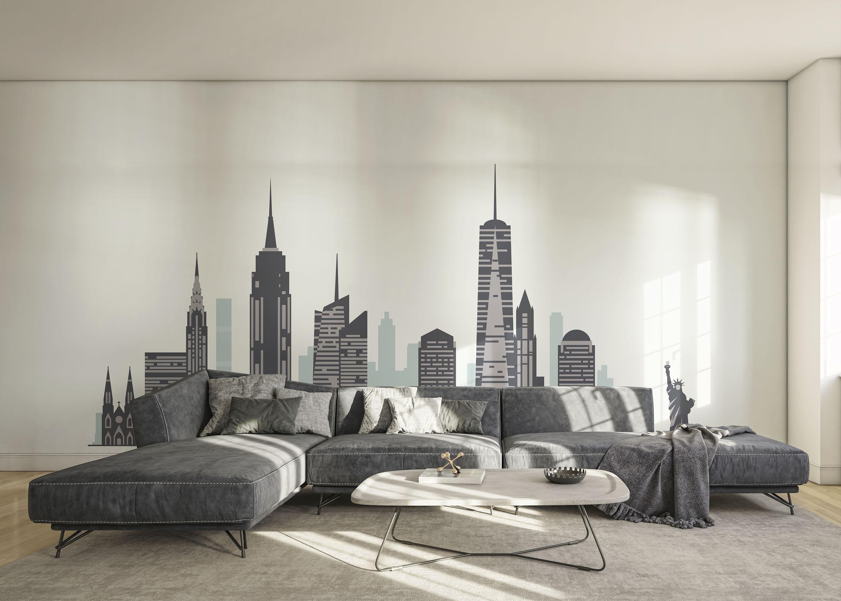Fototapeta Blue Grey New York mockup 0