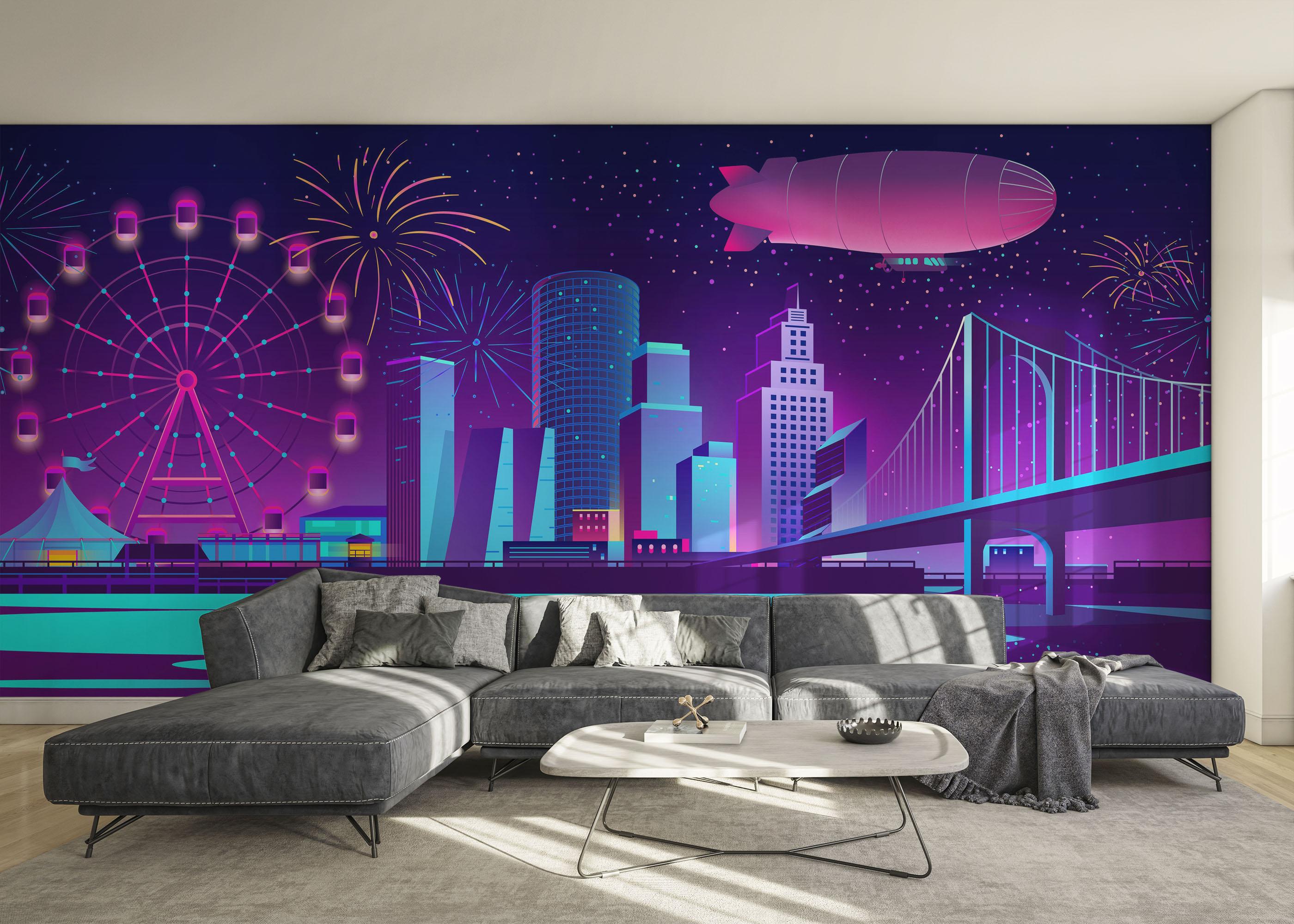 Fototapeta Blue Purple Nyc mockup 0