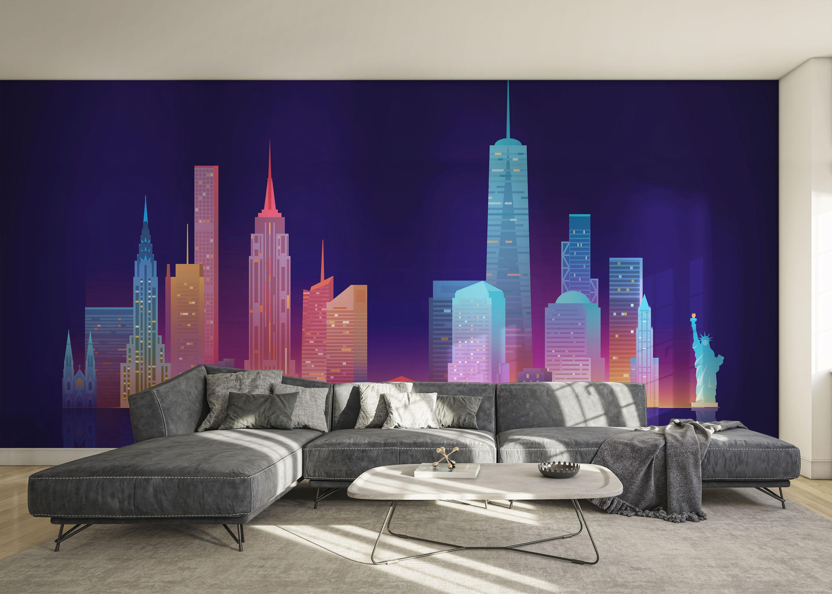 Fototapeta Blue Skyline Nyc mockup 0