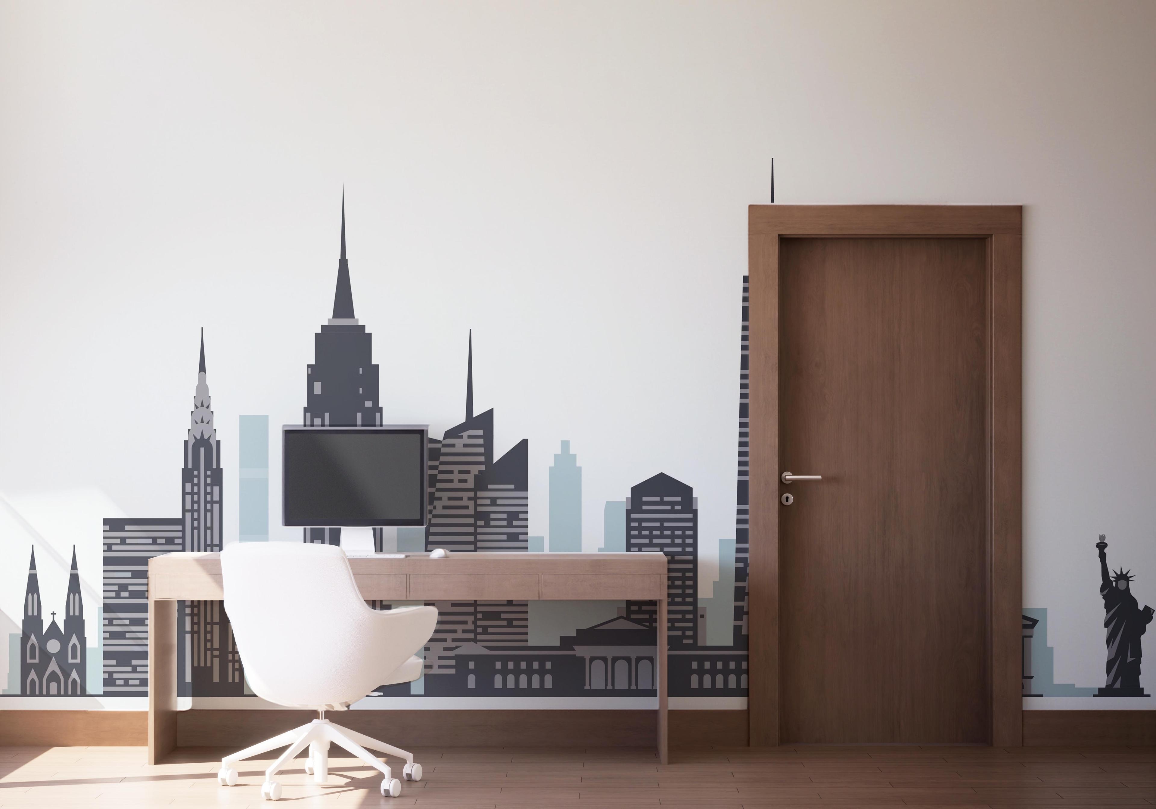 Fototapeta Blue Grey New York mockup 1