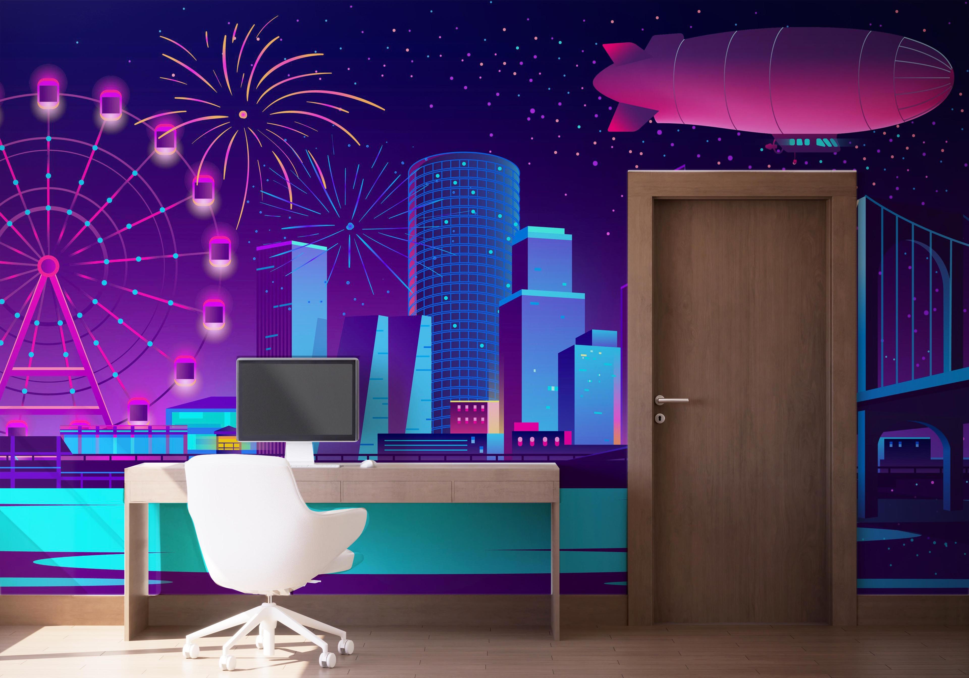 Fototapeta Blue Purple Nyc mockup 1