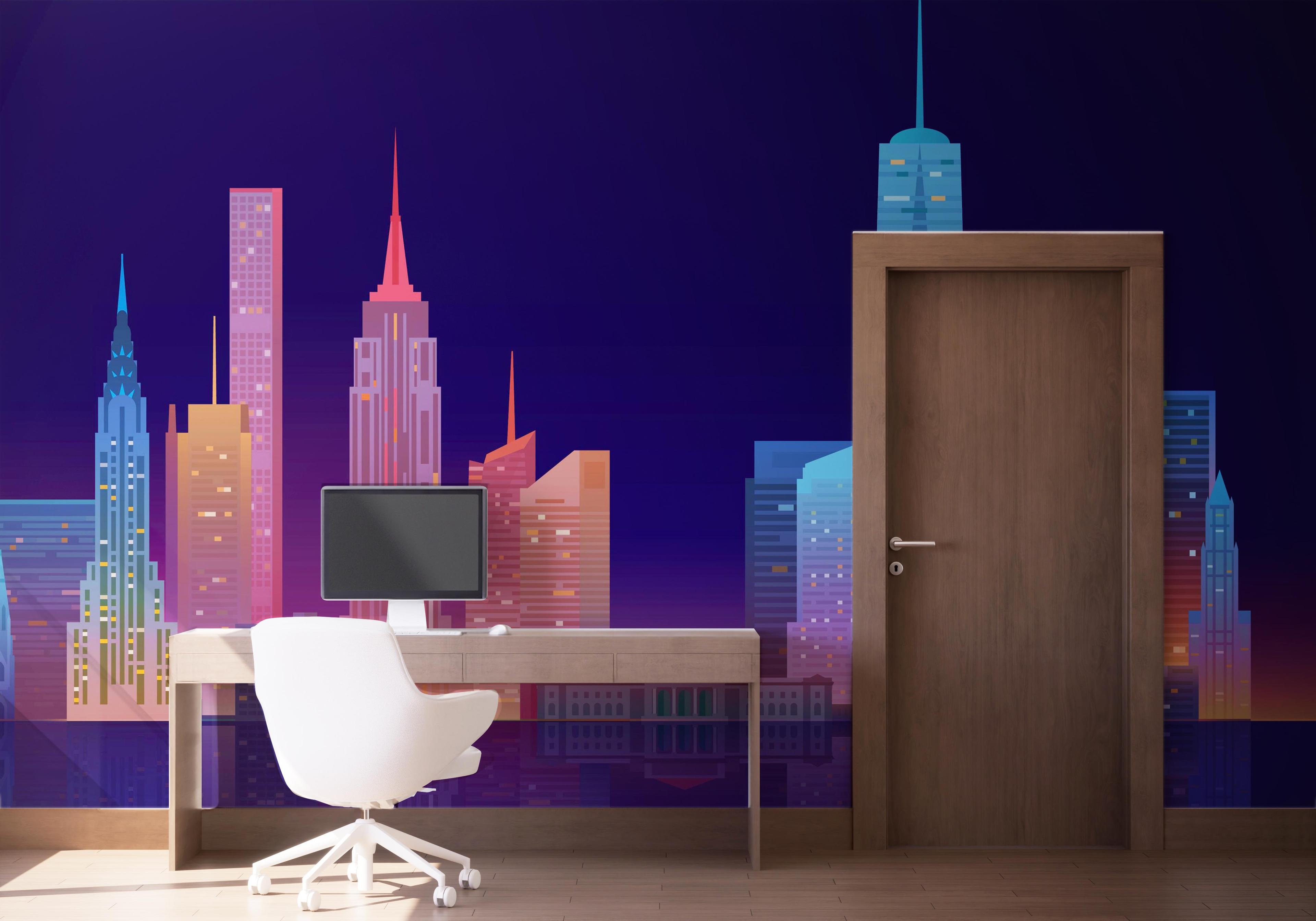 Fototapeta Blue Skyline Nyc mockup 1