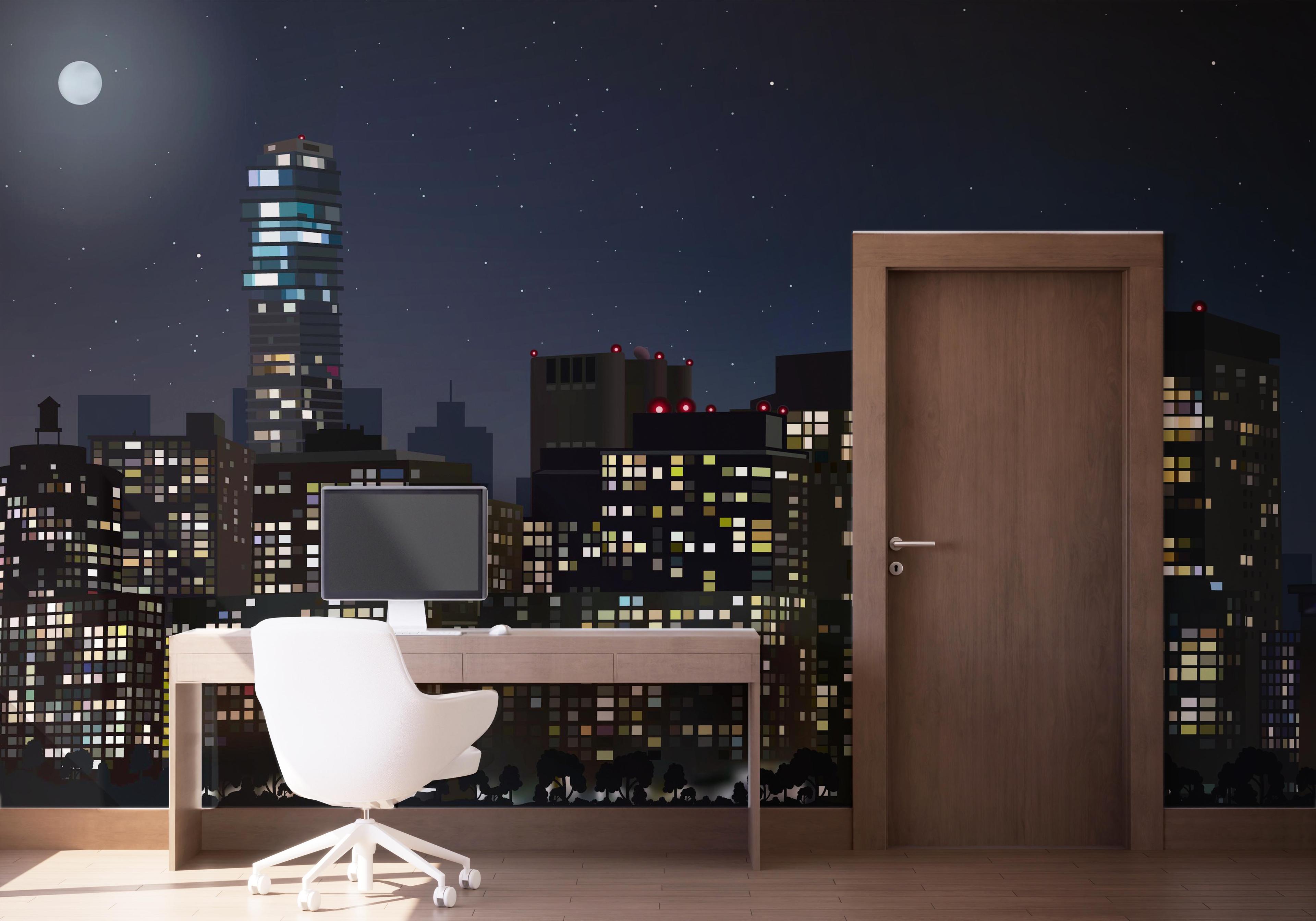 Fototapeta City Night Building mockup 1
