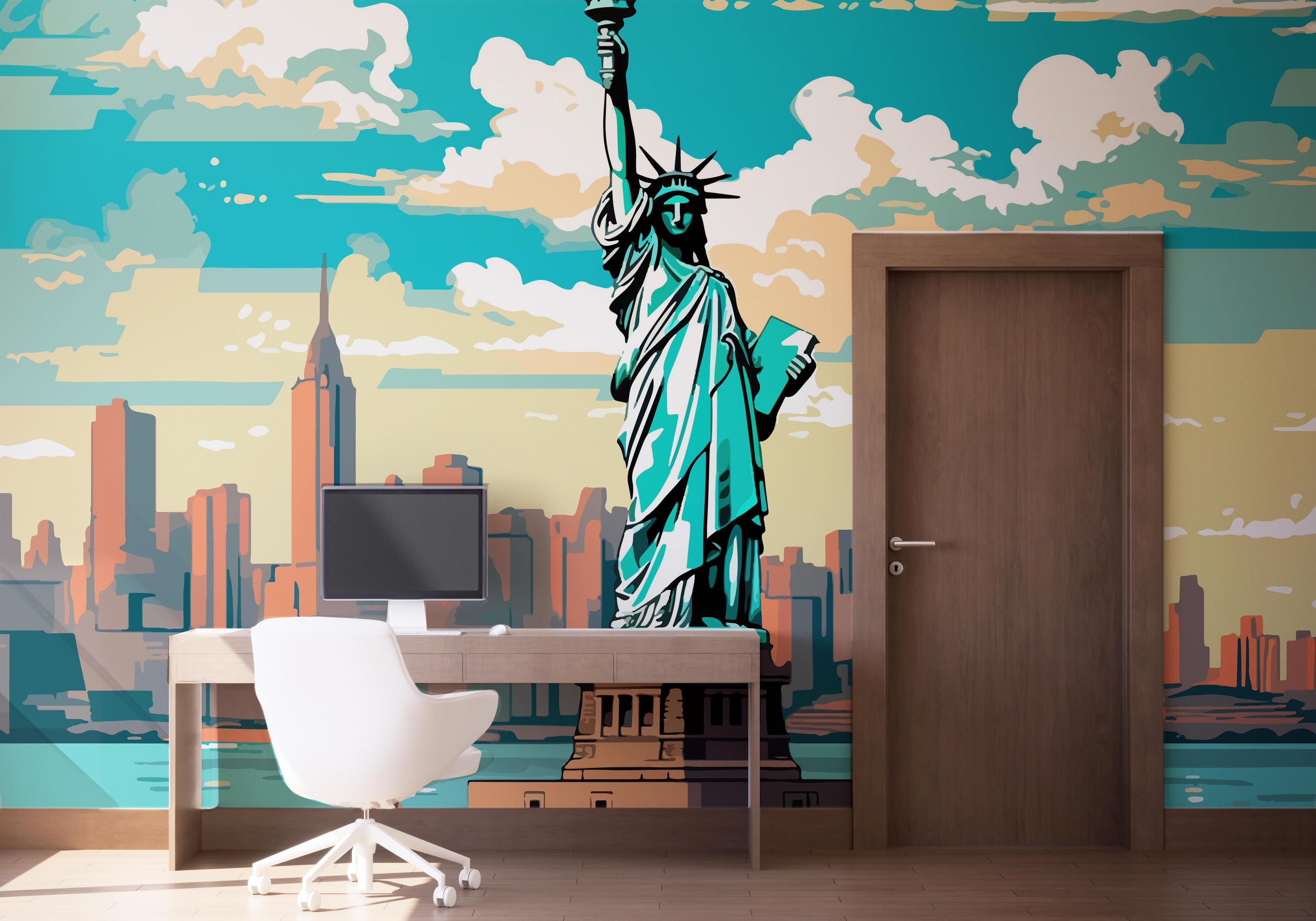 Fototapeta Liberty Statue Cartoon mockup 1