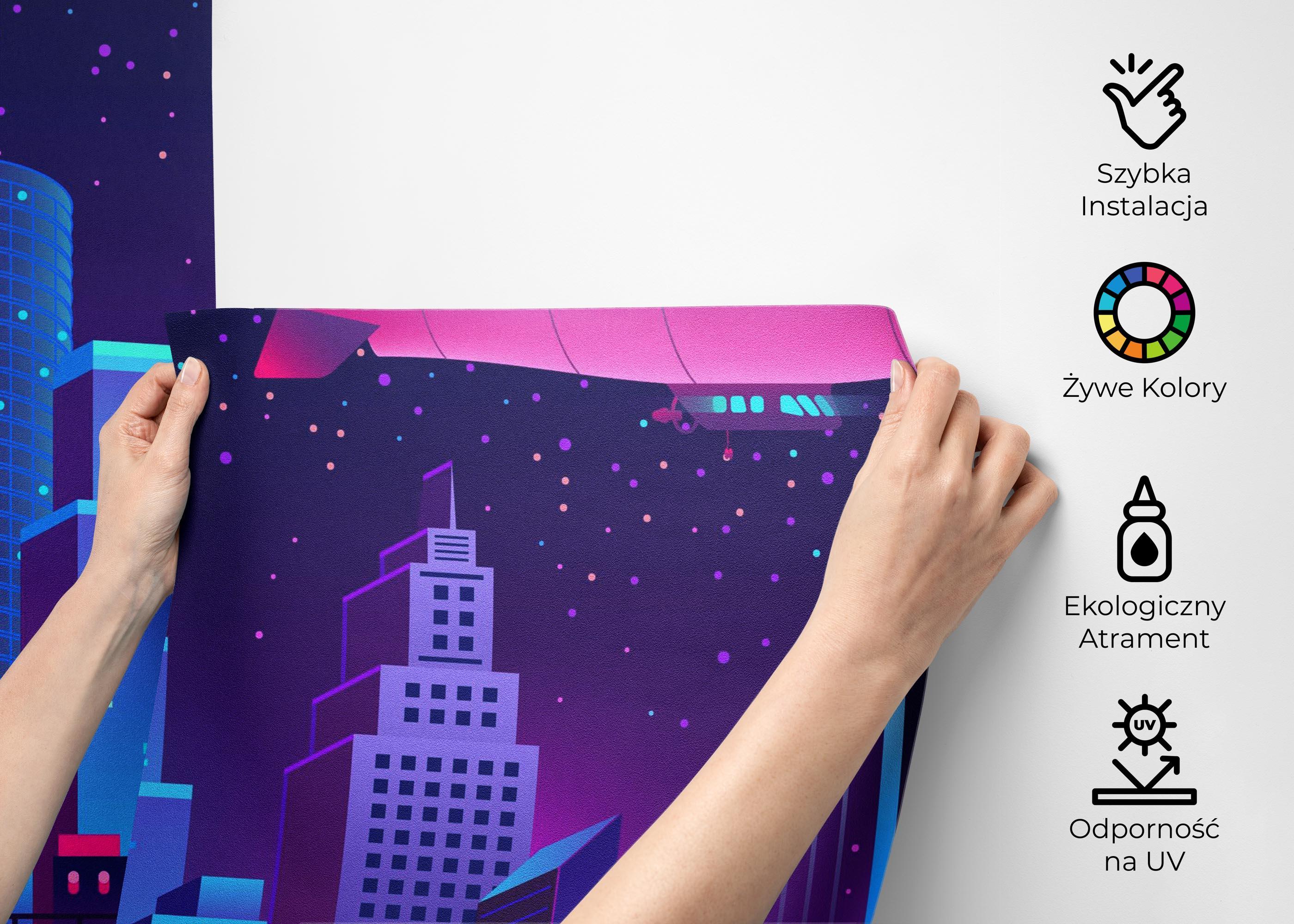 Fototapeta Blue Purple Nyc mockup 2