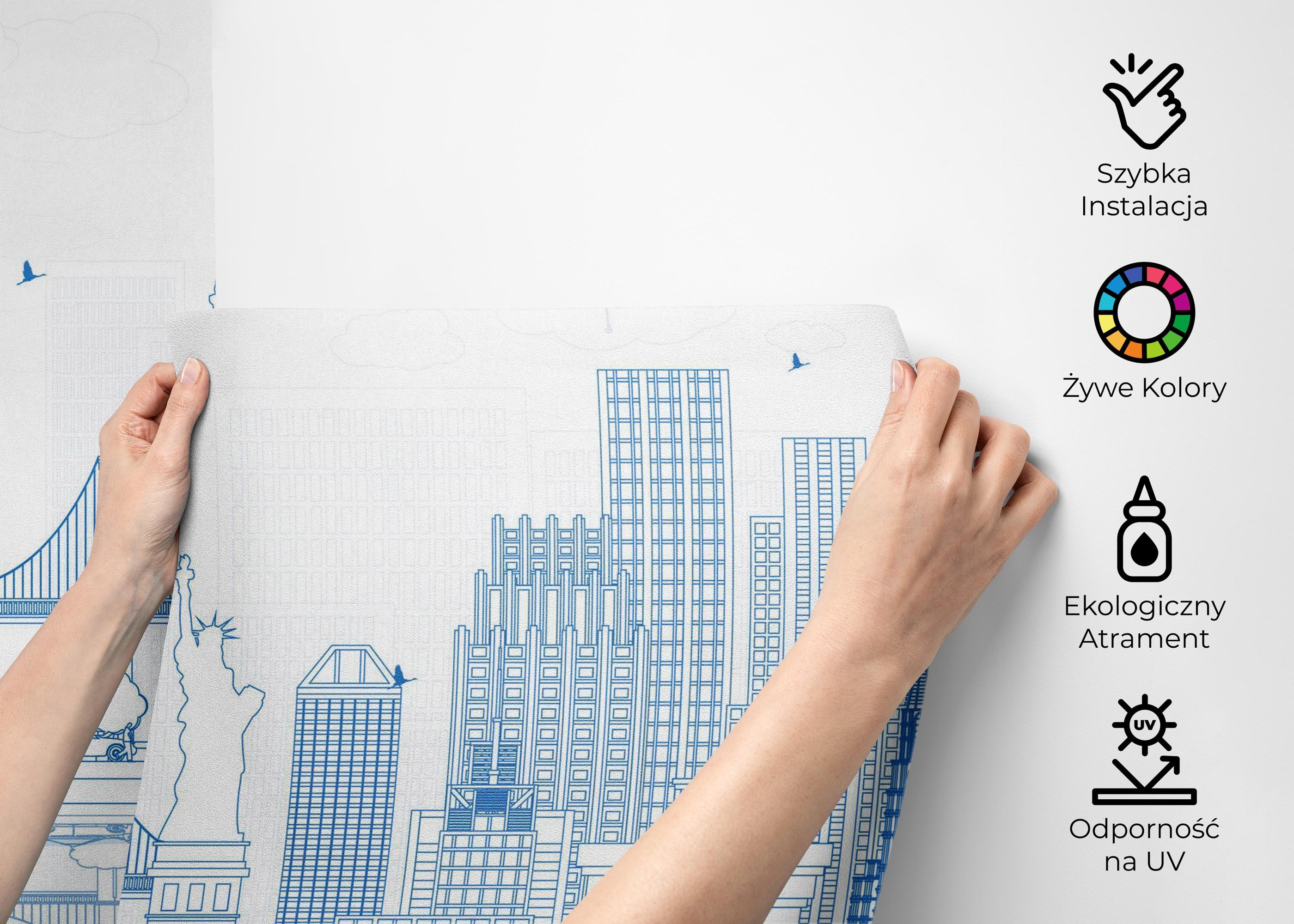 Fototapeta New York Blue Line mockup 2