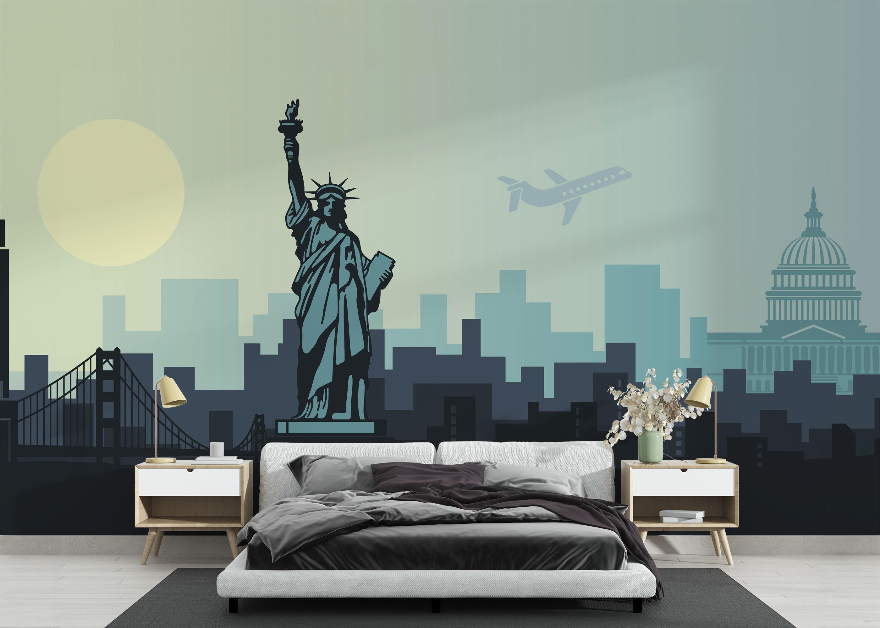Fototapeta Air Plane New York mockup 3
