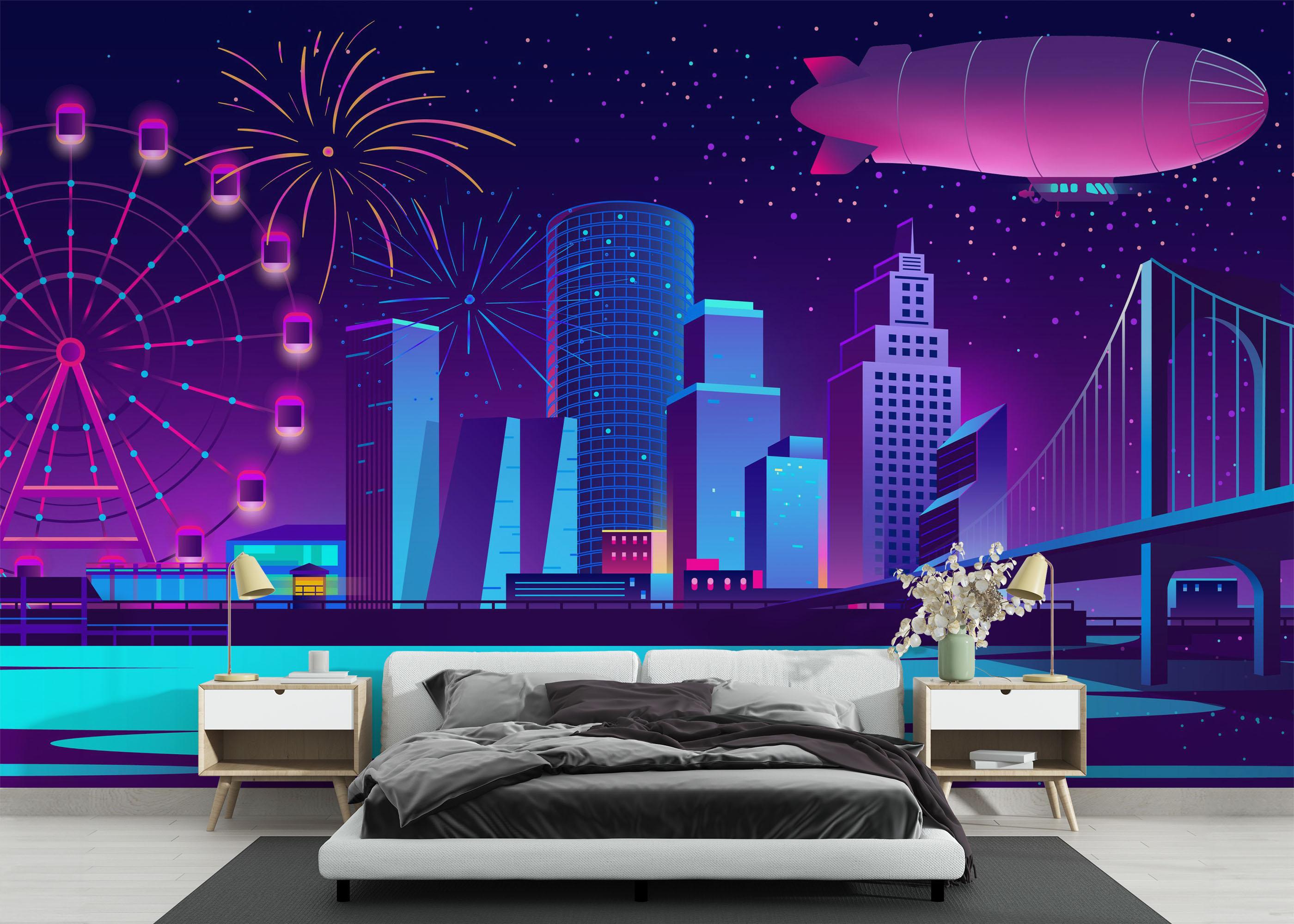 Fototapeta Blue Purple Nyc mockup 3