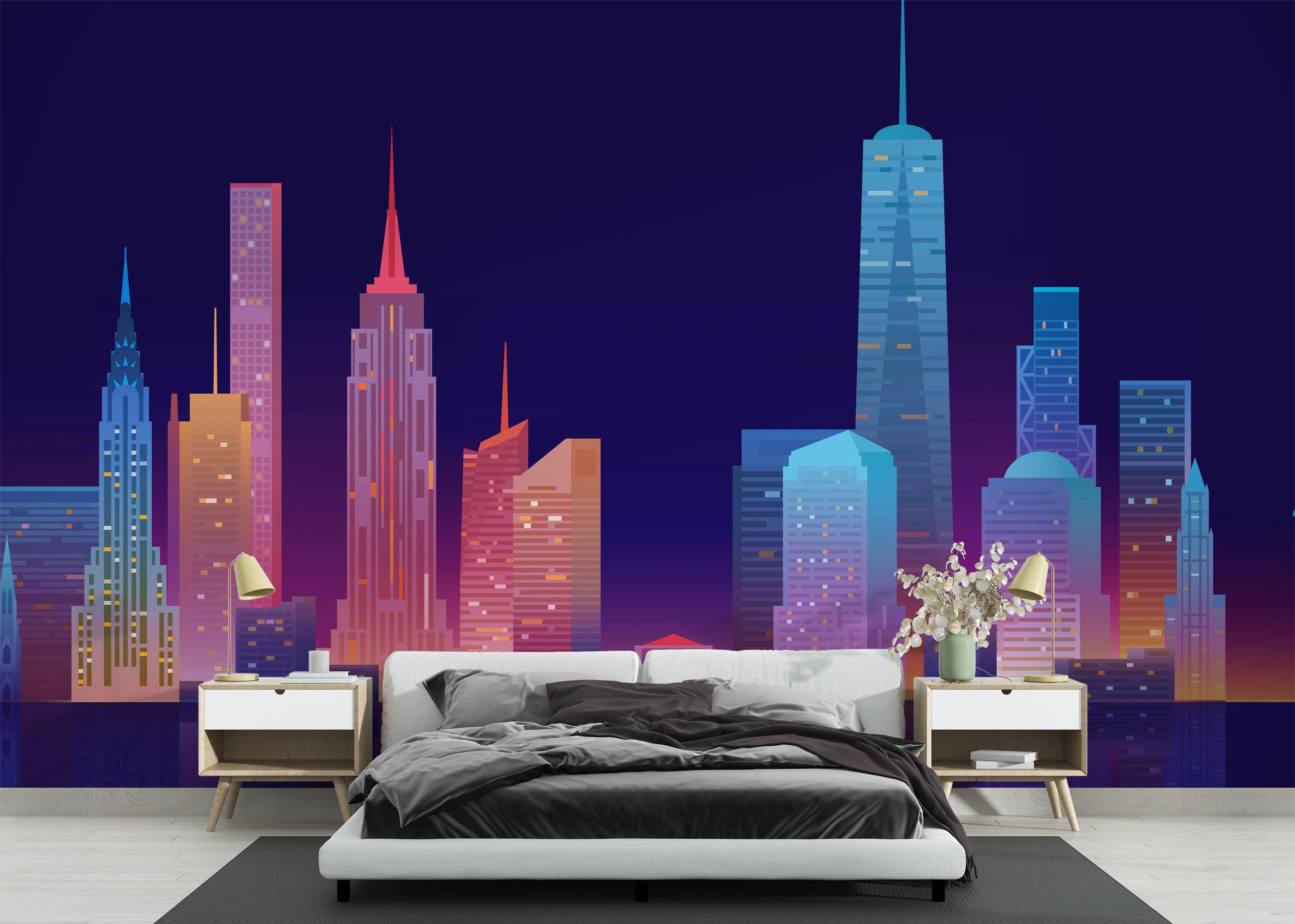 Fototapeta Blue Skyline Nyc mockup 3