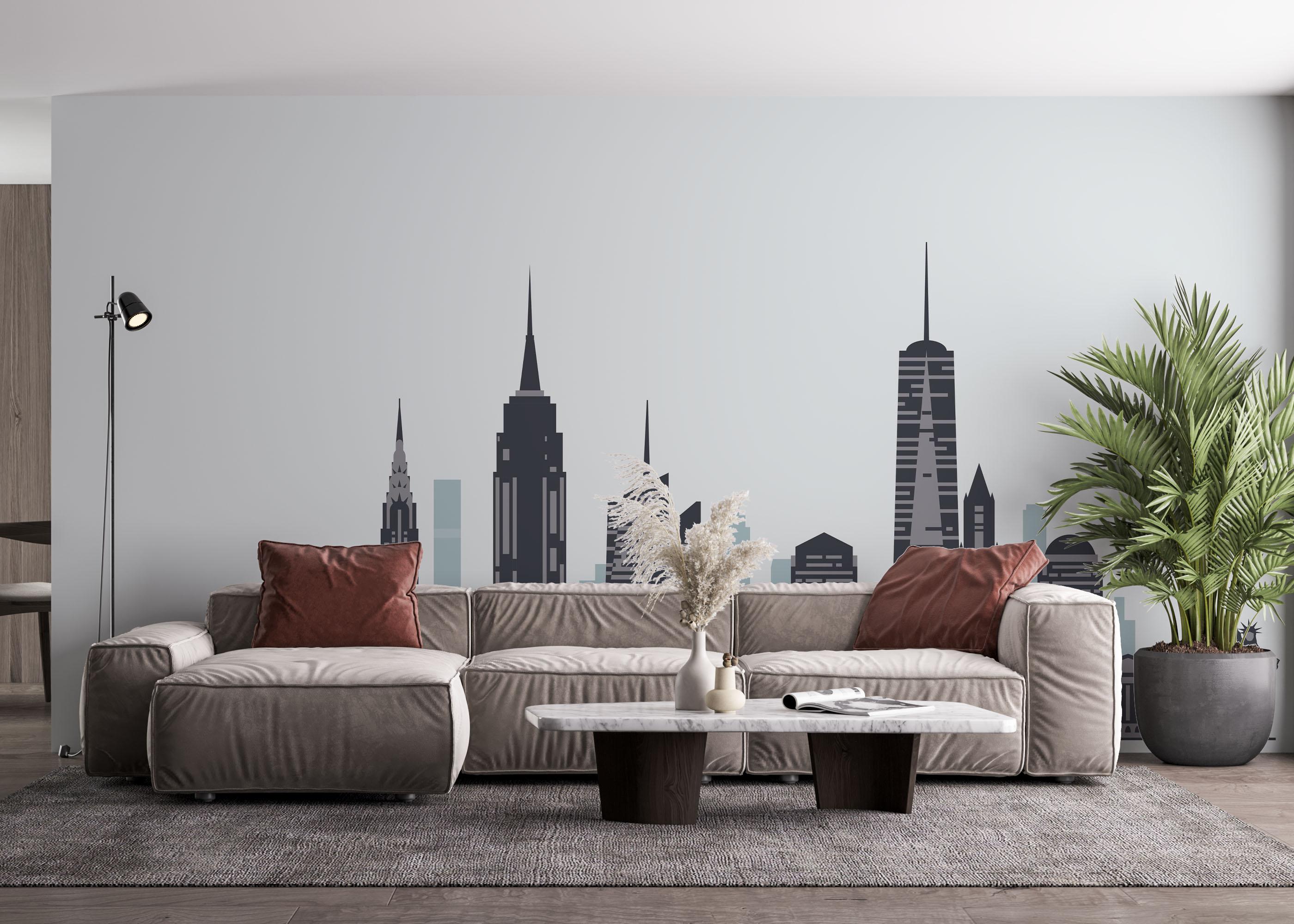 Fototapeta Blue Grey New York mockup 4