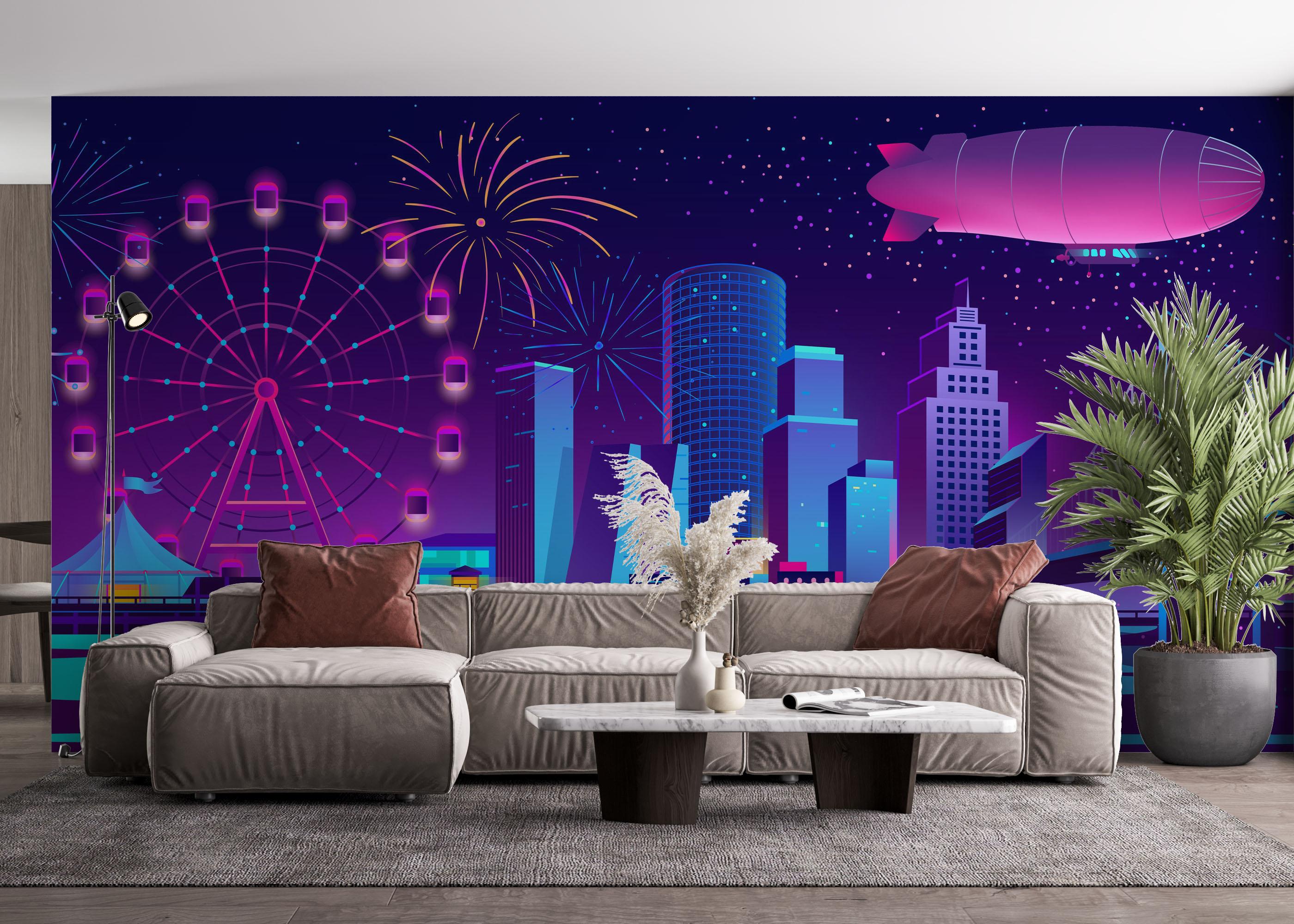 Fototapeta Blue Purple Nyc mockup 4