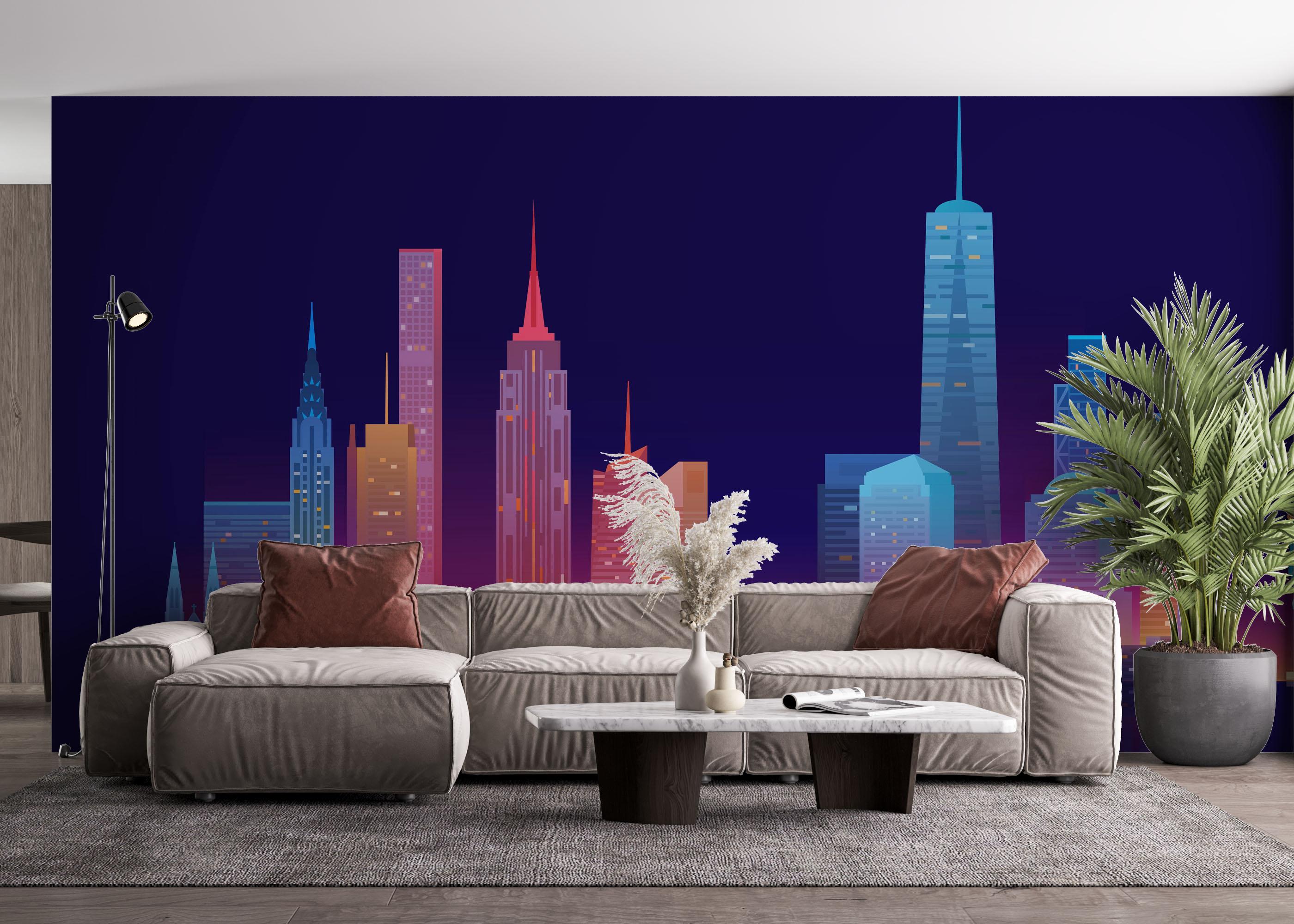 Fototapeta Blue Skyline Nyc mockup 4